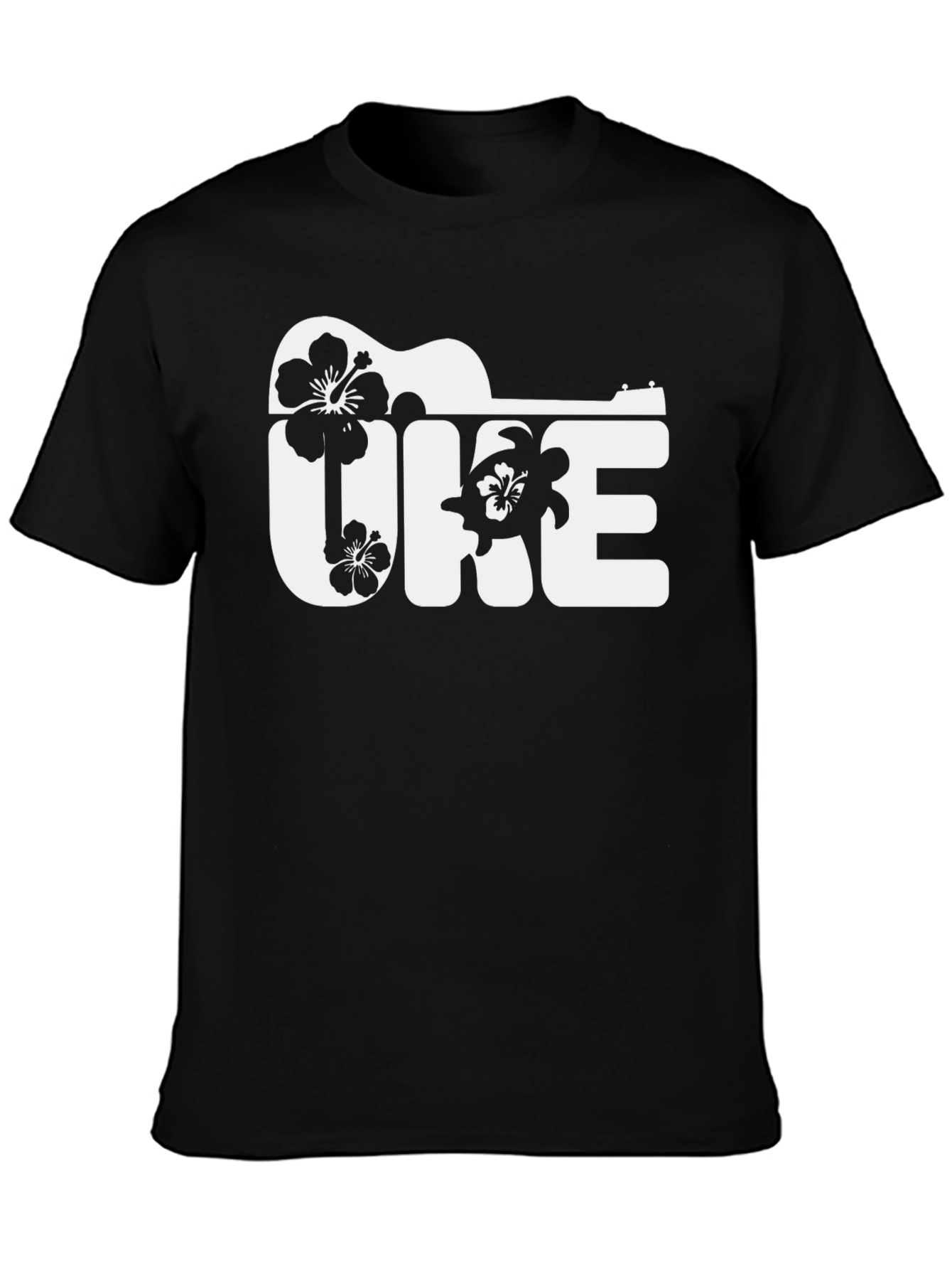 Black Ukulele Uke Graphic Tee - Island Vibes