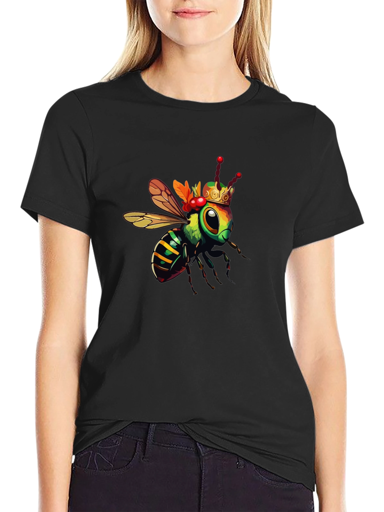 King Bee Graphic Tee - Trendy Black T-Shirt