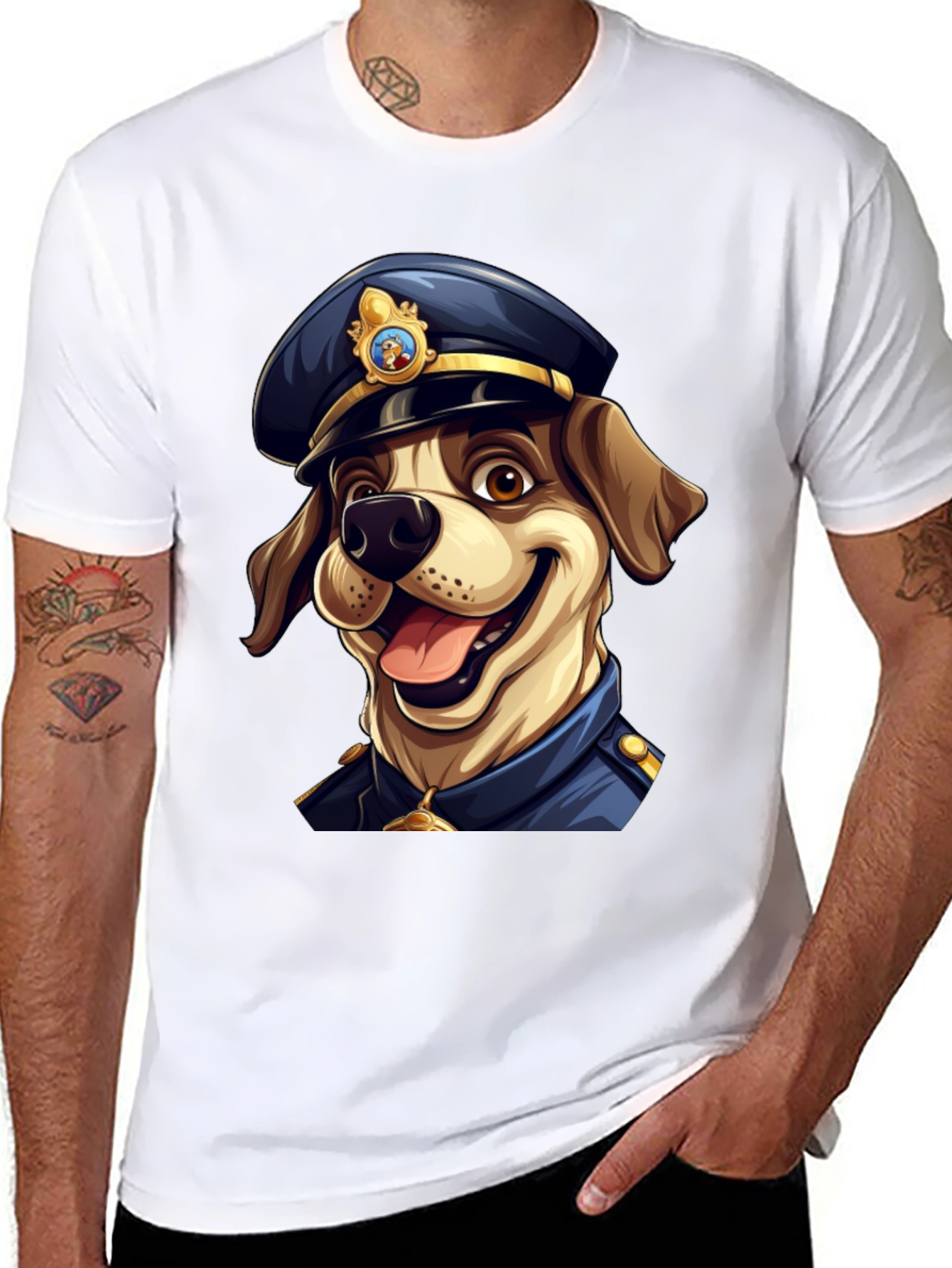 Dog Police T-Shirt - Cartoon Canine Officer