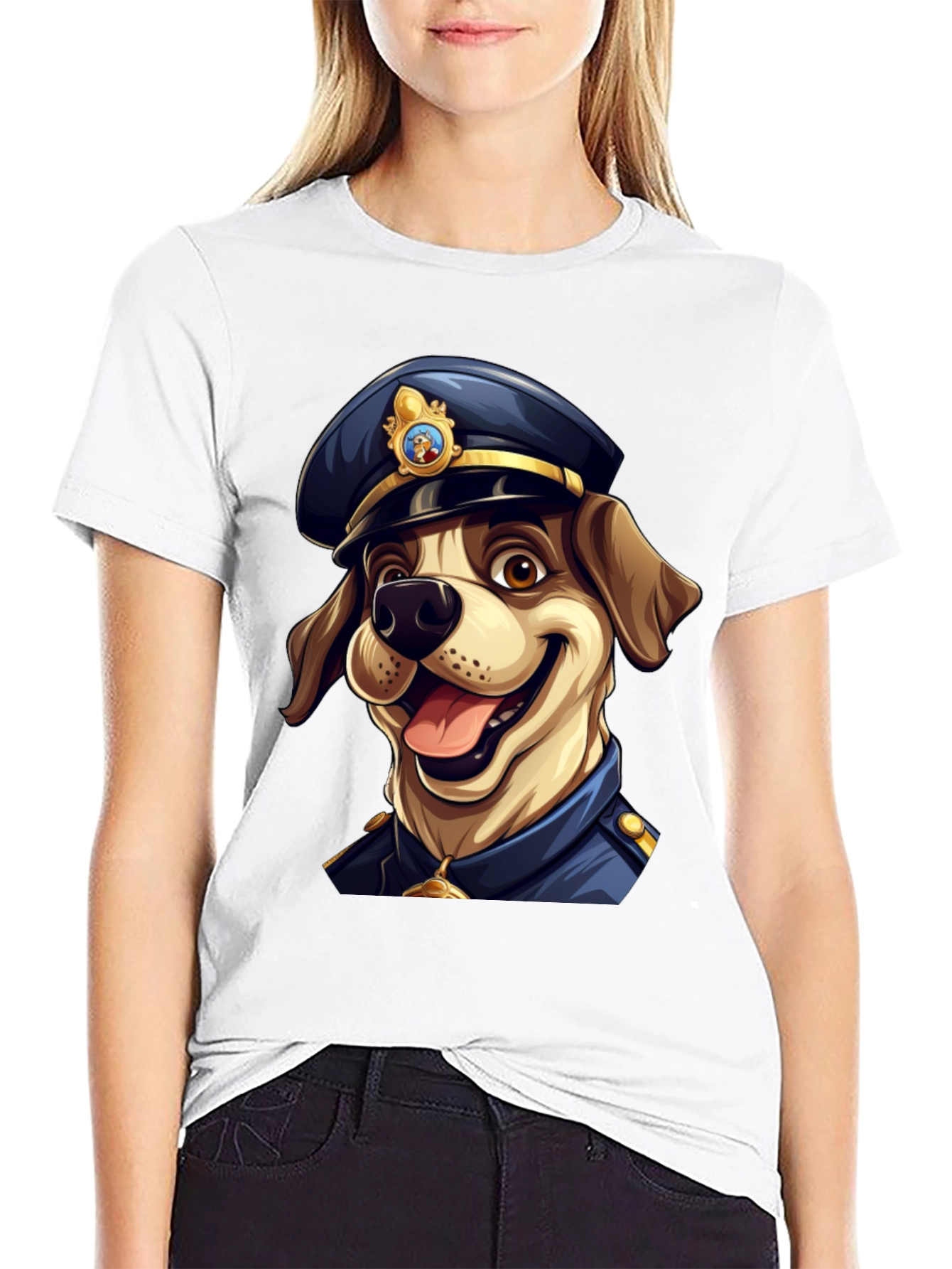 Dog Police T-Shirt - Cartoon Canine Officer