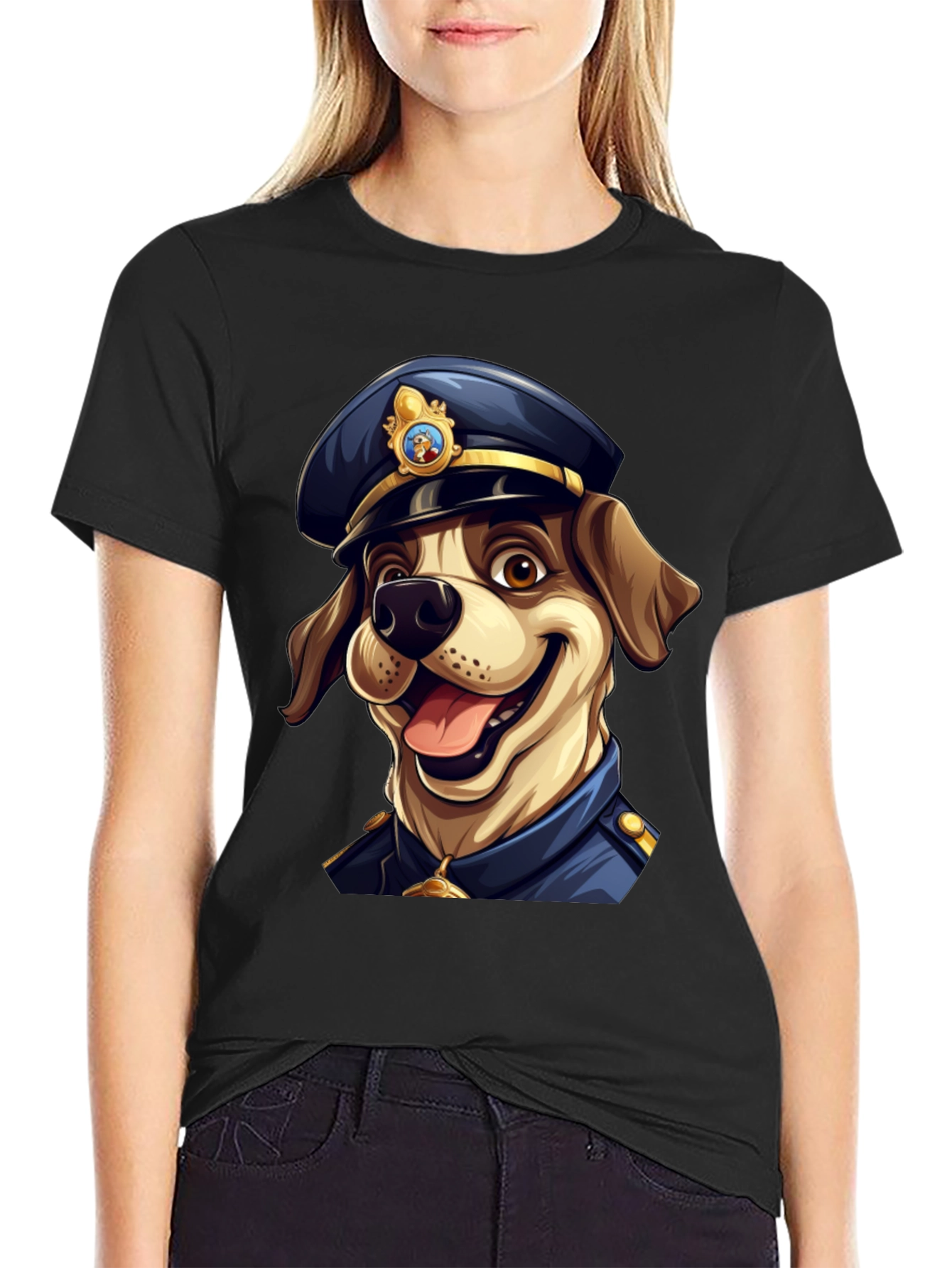 Dog Police T-Shirt - Cartoon Canine Officer