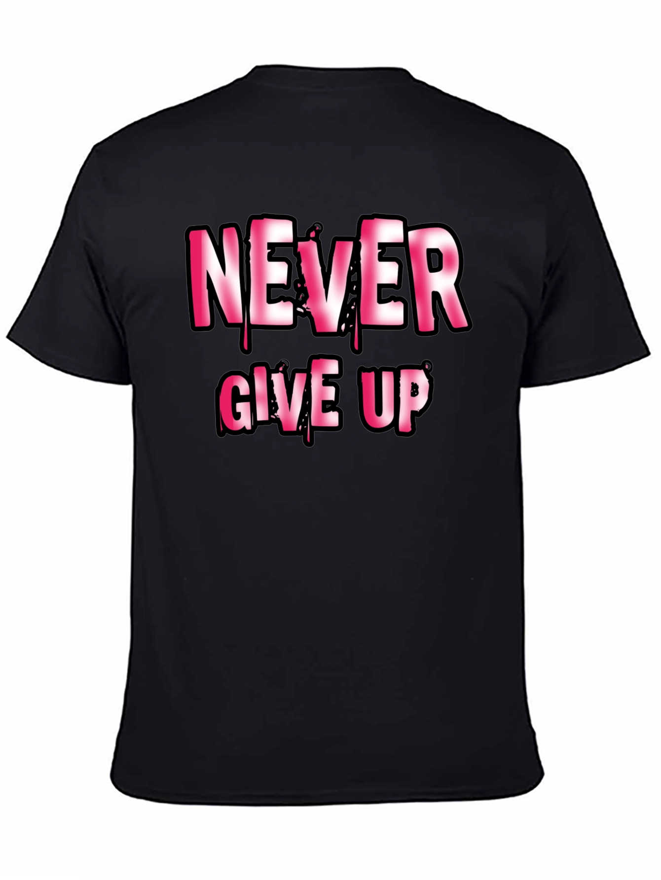Never Give Up Motivational Graphic T-Shirt