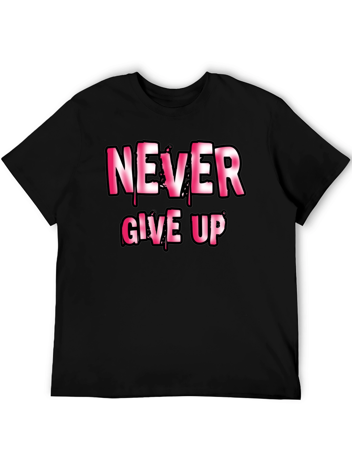 Never Give Up Motivational Graphic T-Shirt