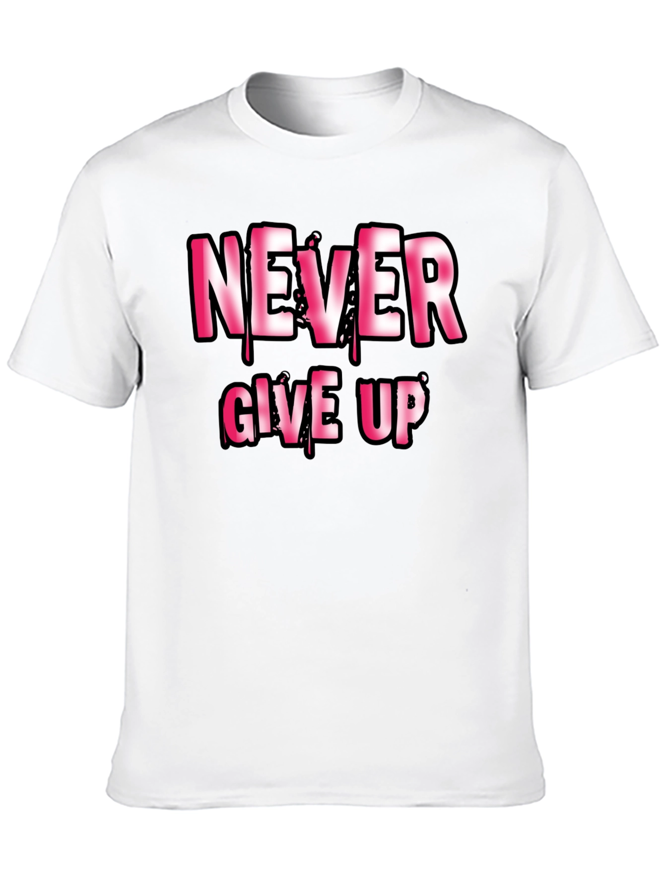 Never Give Up Motivational Graphic T-Shirt