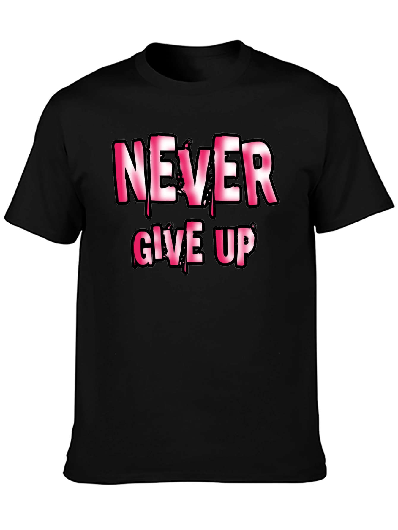 Never Give Up Motivational Graphic T-Shirt
