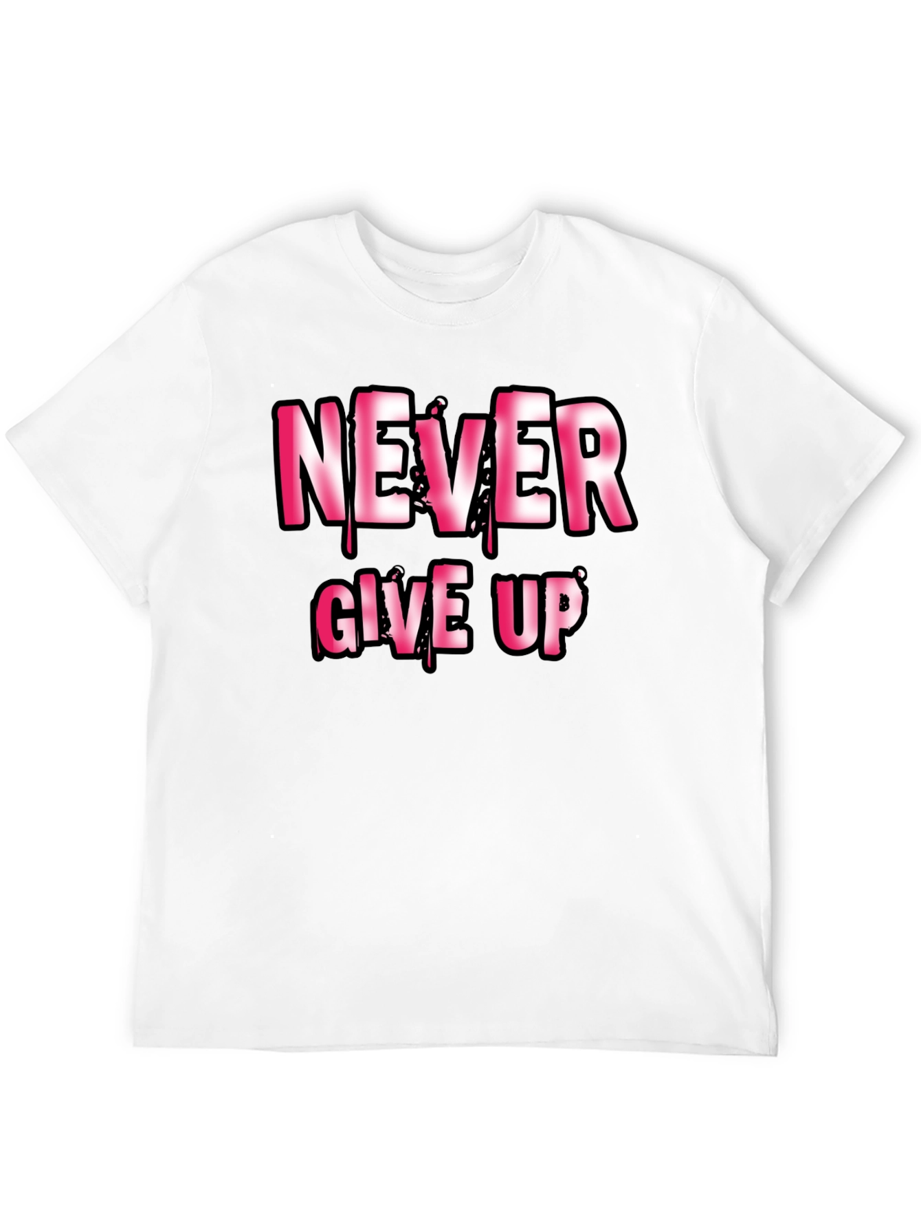 Never Give Up Motivational Graphic T-Shirt