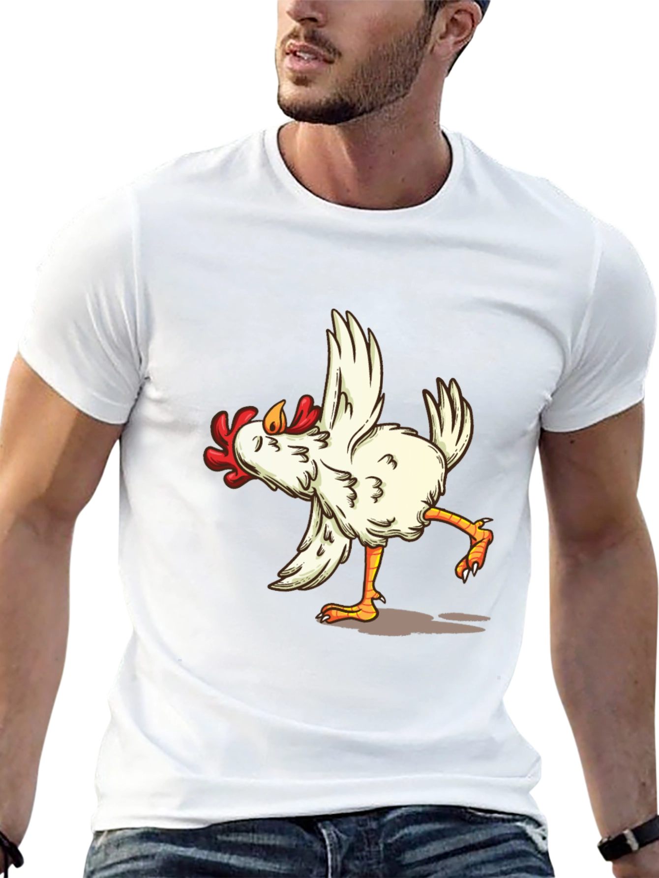 Funny Chicken Dance Graphic Tee - Black T-Shirt