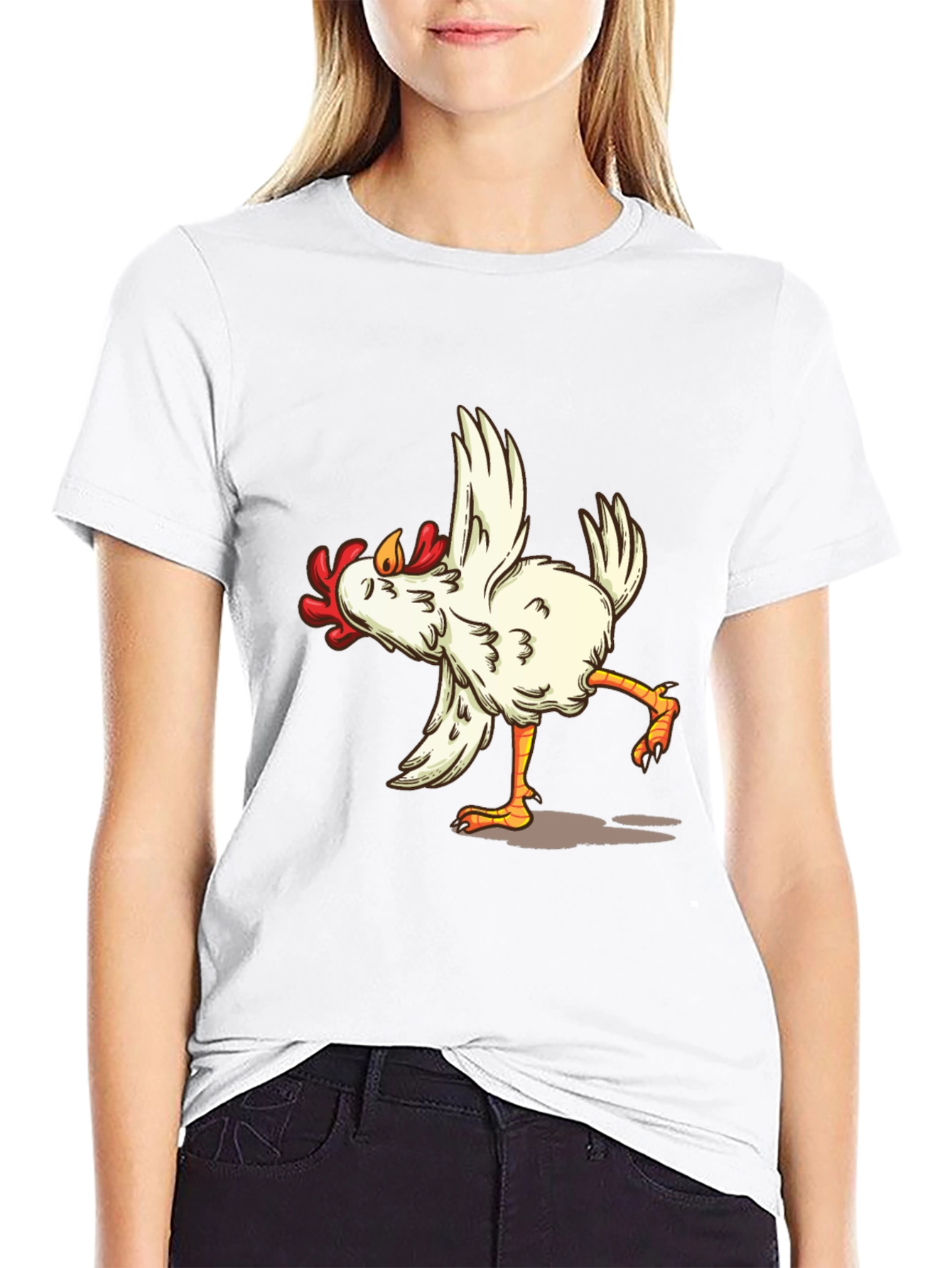 Funny Chicken Dance Graphic Tee - Black T-Shirt