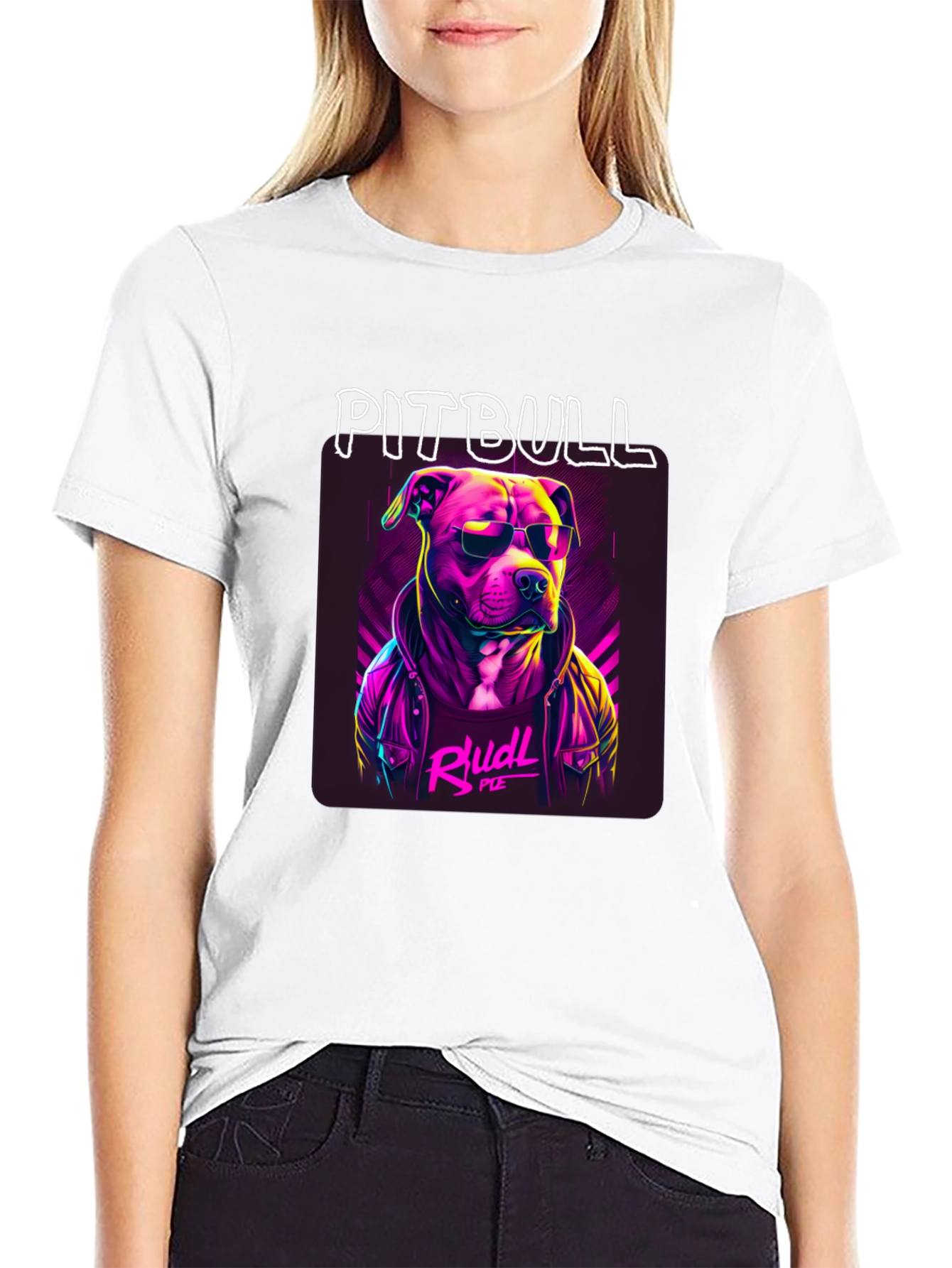 Cool Pitbull Graphic Tee - Black Cotton T-Shirt