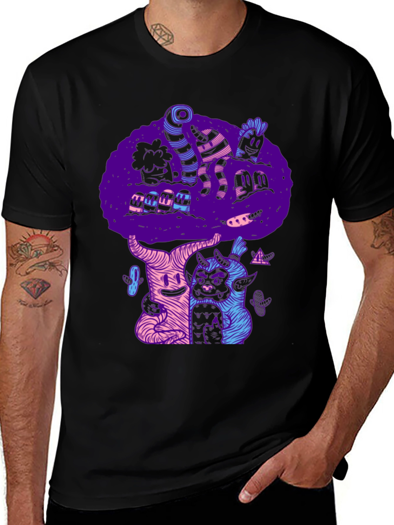 Funky Black Graphic Tee