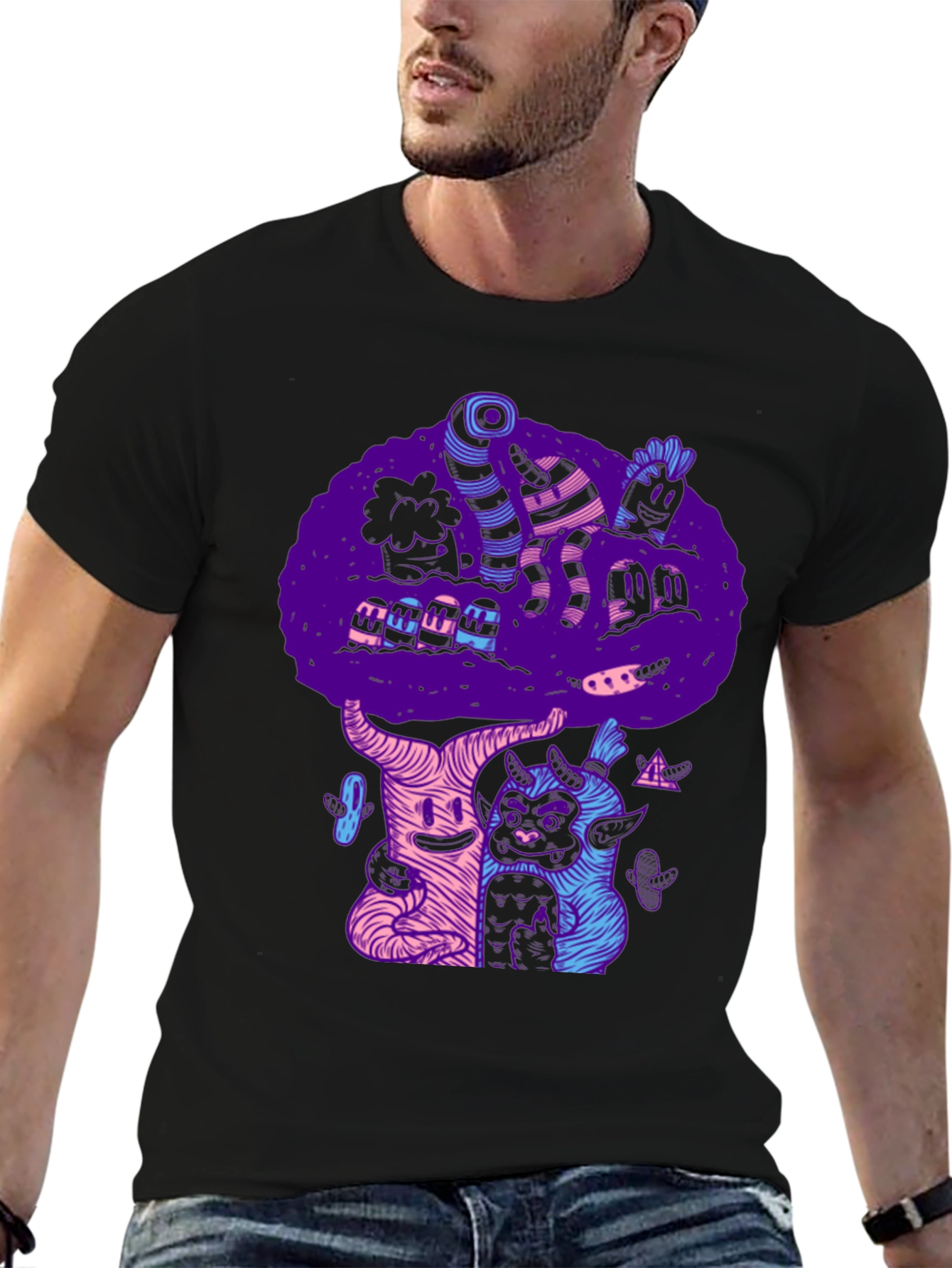 Funky Black Graphic Tee