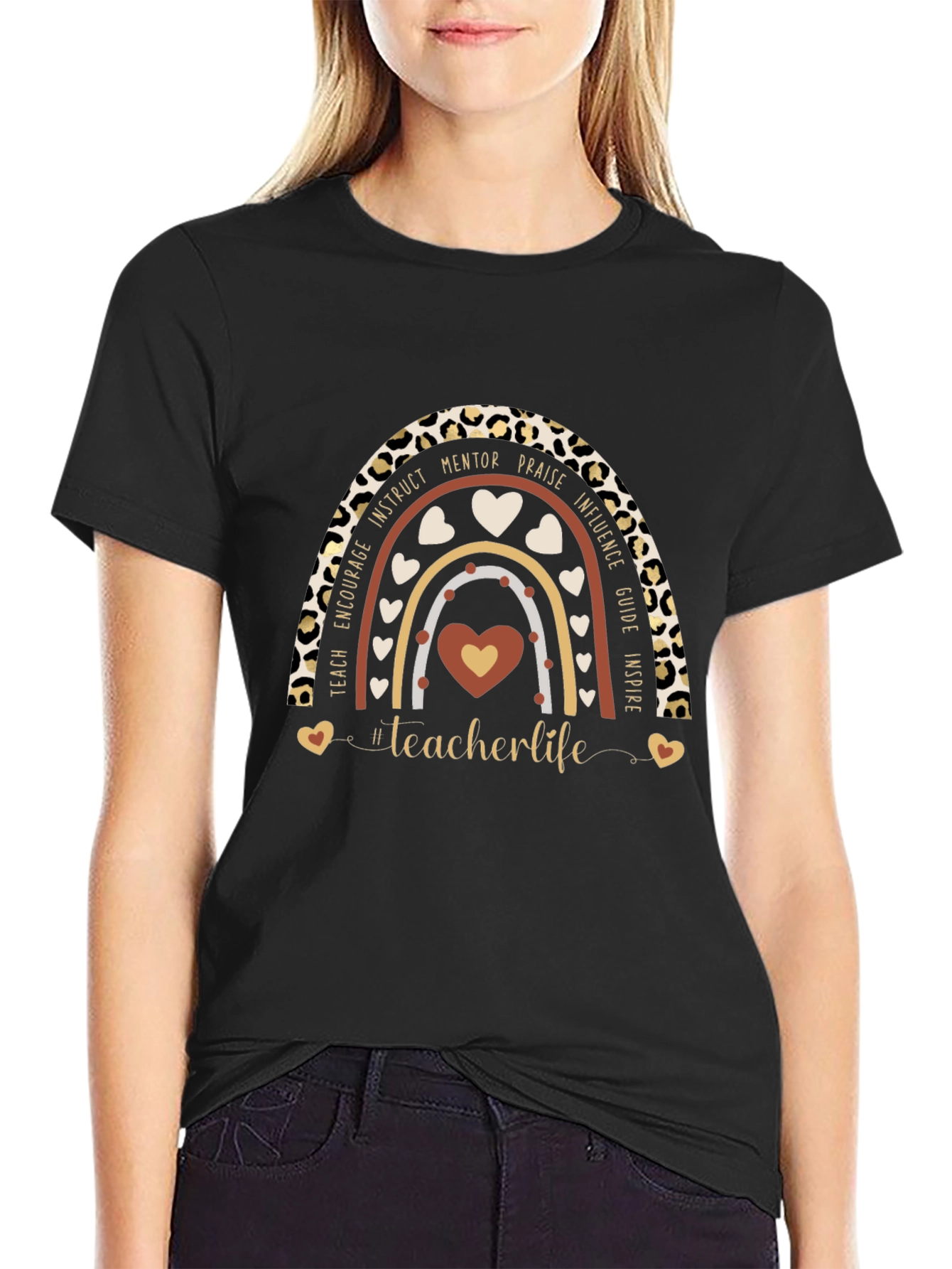 Teacher Life Rainbow Graphic Tee