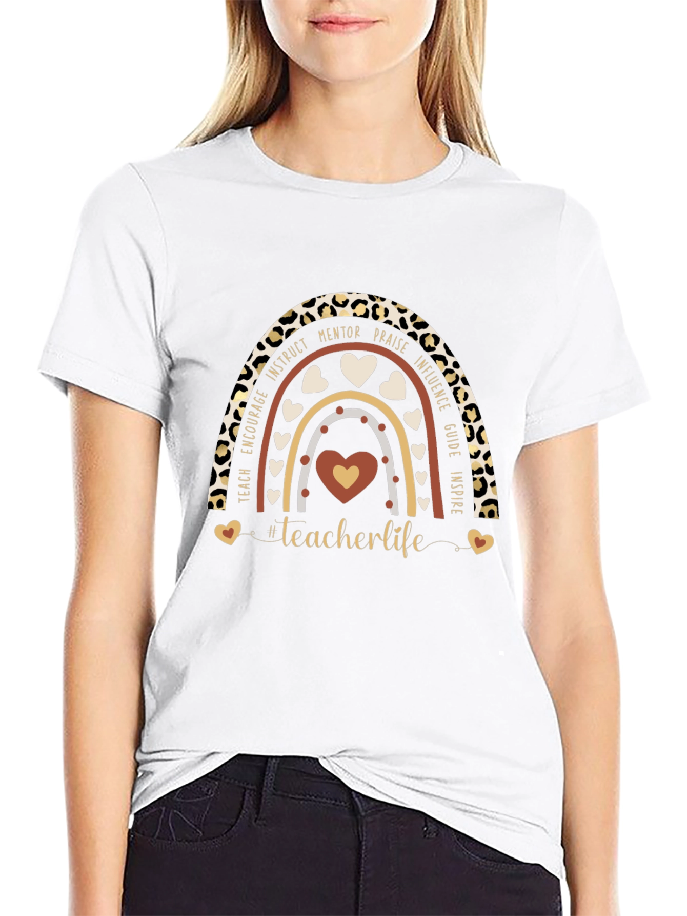 Teacher Life Rainbow Graphic Tee
