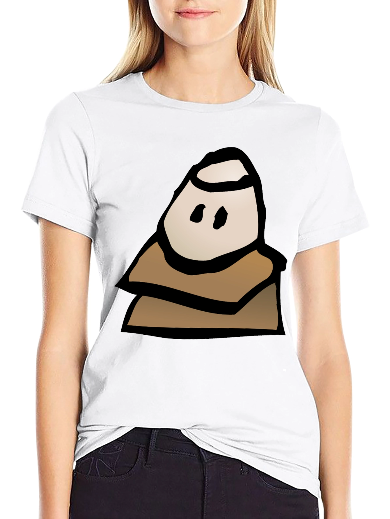 Mystery Character Graphic Tee - Black Cotton Blend