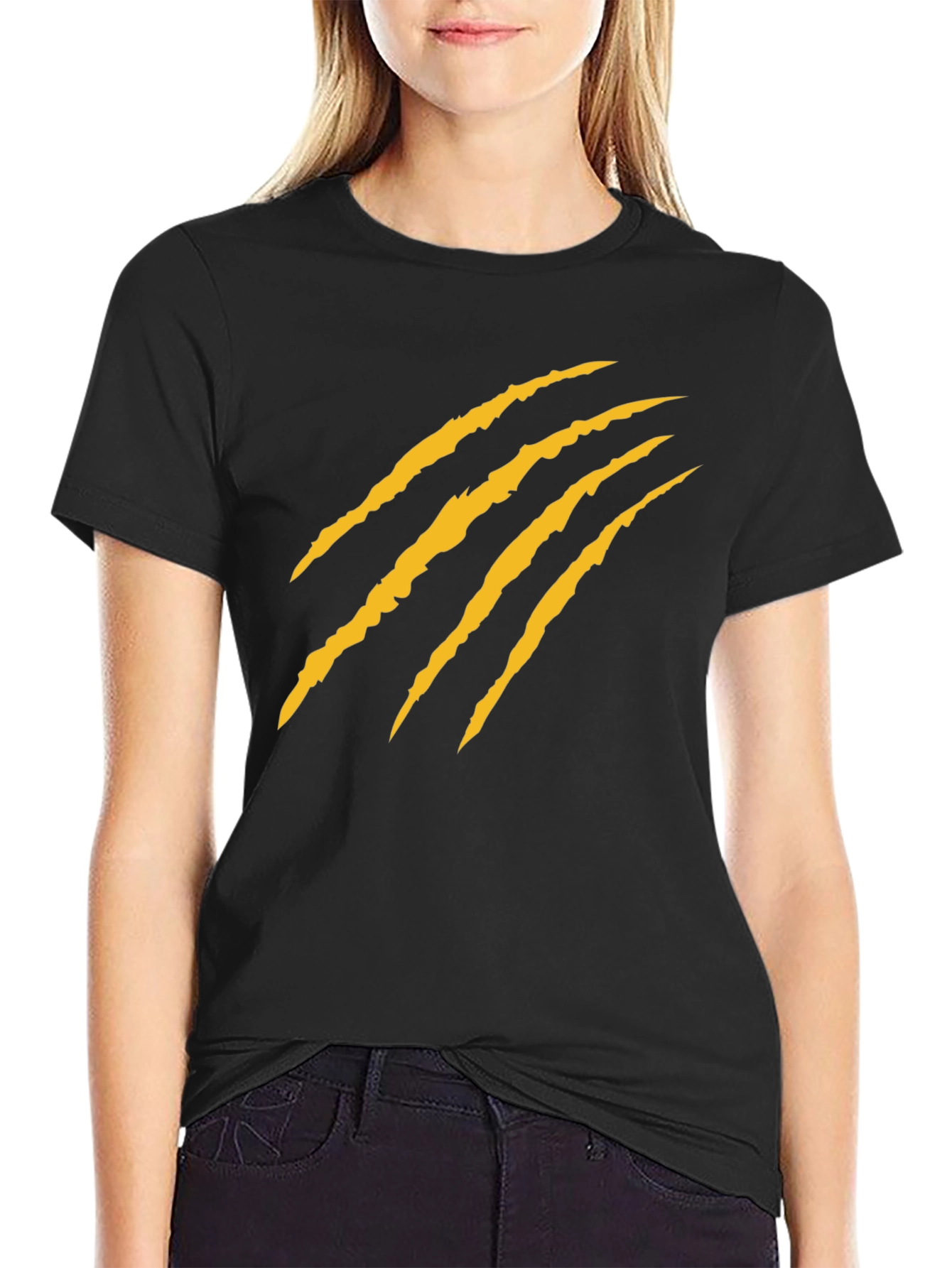 Claw Mark Graphic T-Shirt - Black Cotton Tee