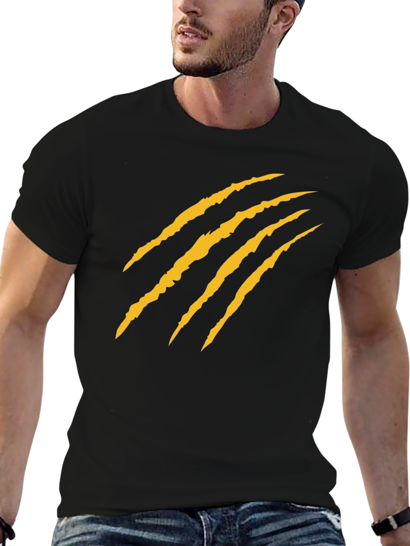 Claw Mark Graphic T-Shirt - Black Cotton Tee