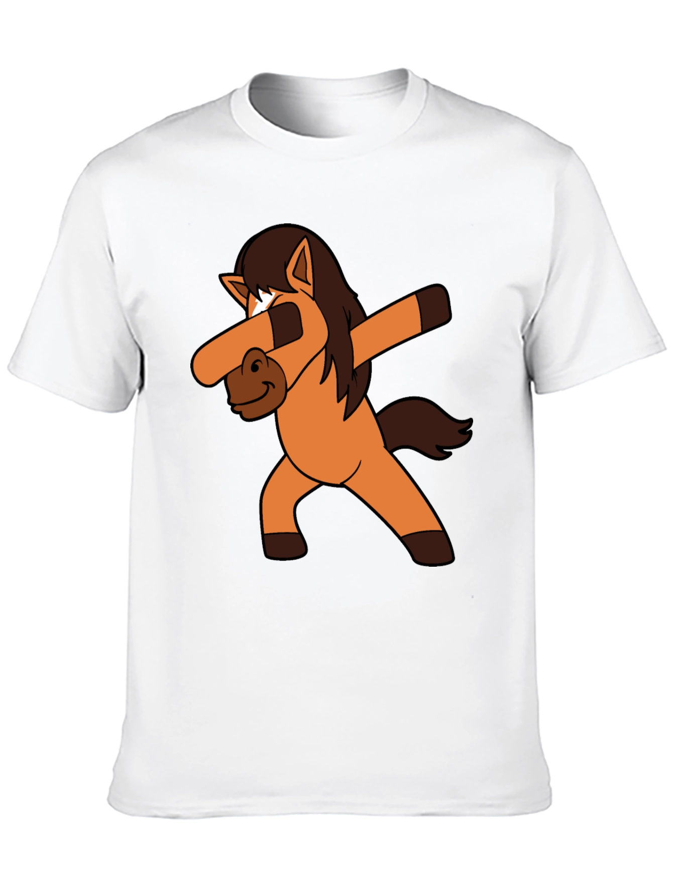 Dabbing Horse Black Cotton T-Shirt