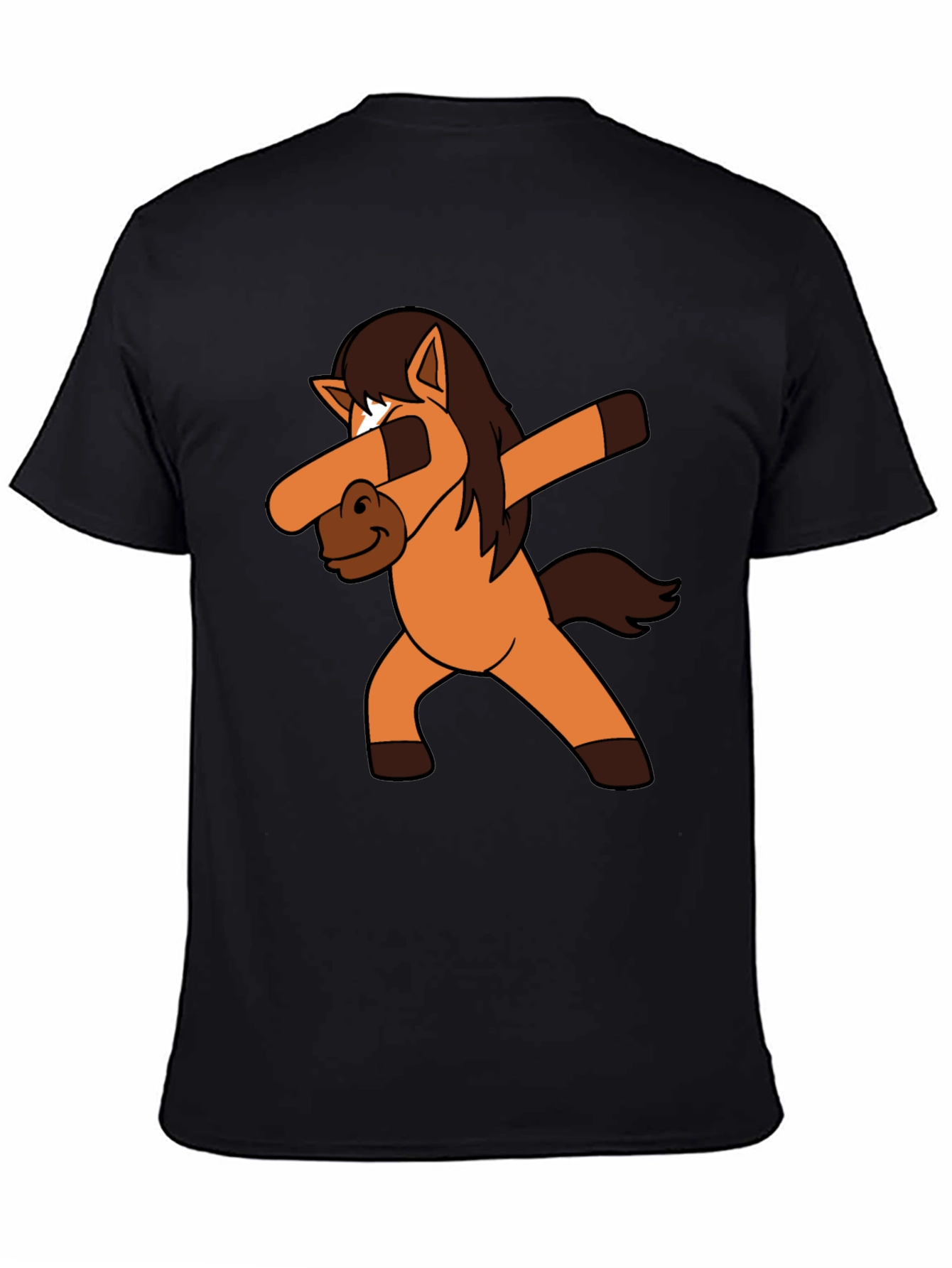 Dabbing Horse Black Cotton T-Shirt