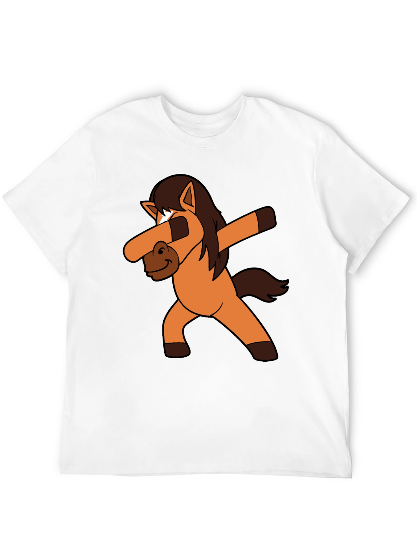 Dabbing Horse Black Cotton T-Shirt