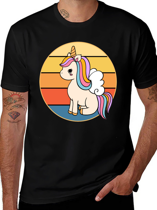 Unicorn Graphic Tee - Retro Sunset Design