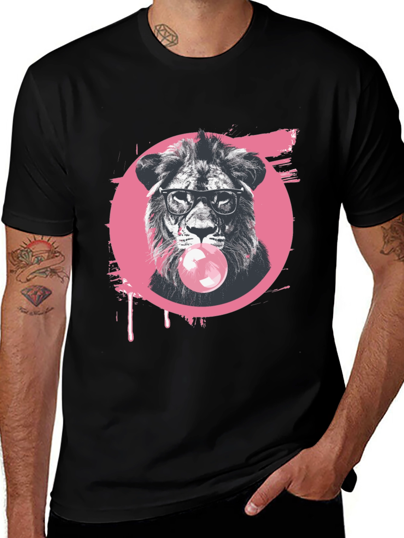Cool Lion Bubble Gum Graphic Tee