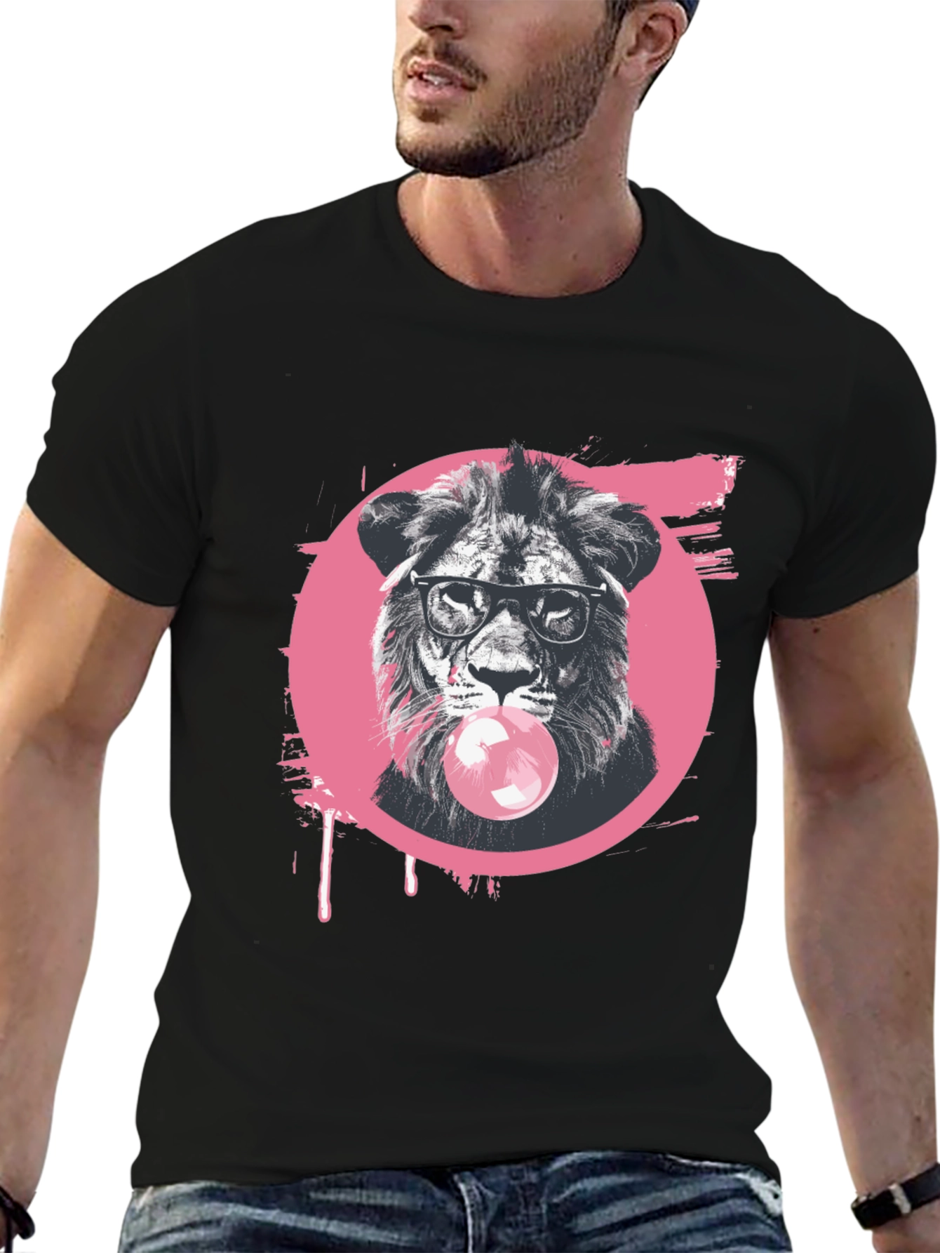 Cool Lion Bubble Gum Graphic Tee