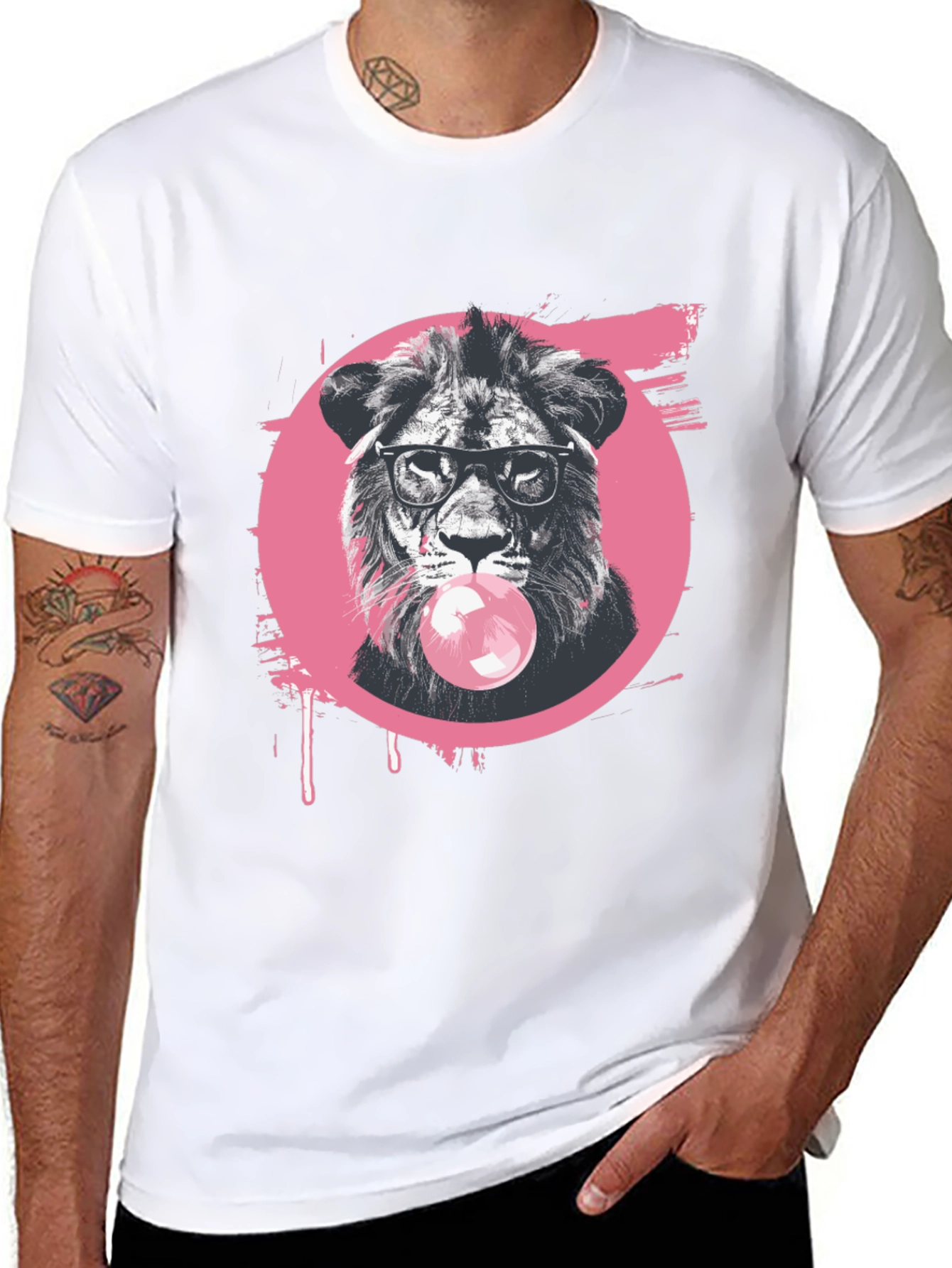 Cool Lion Bubble Gum Graphic Tee