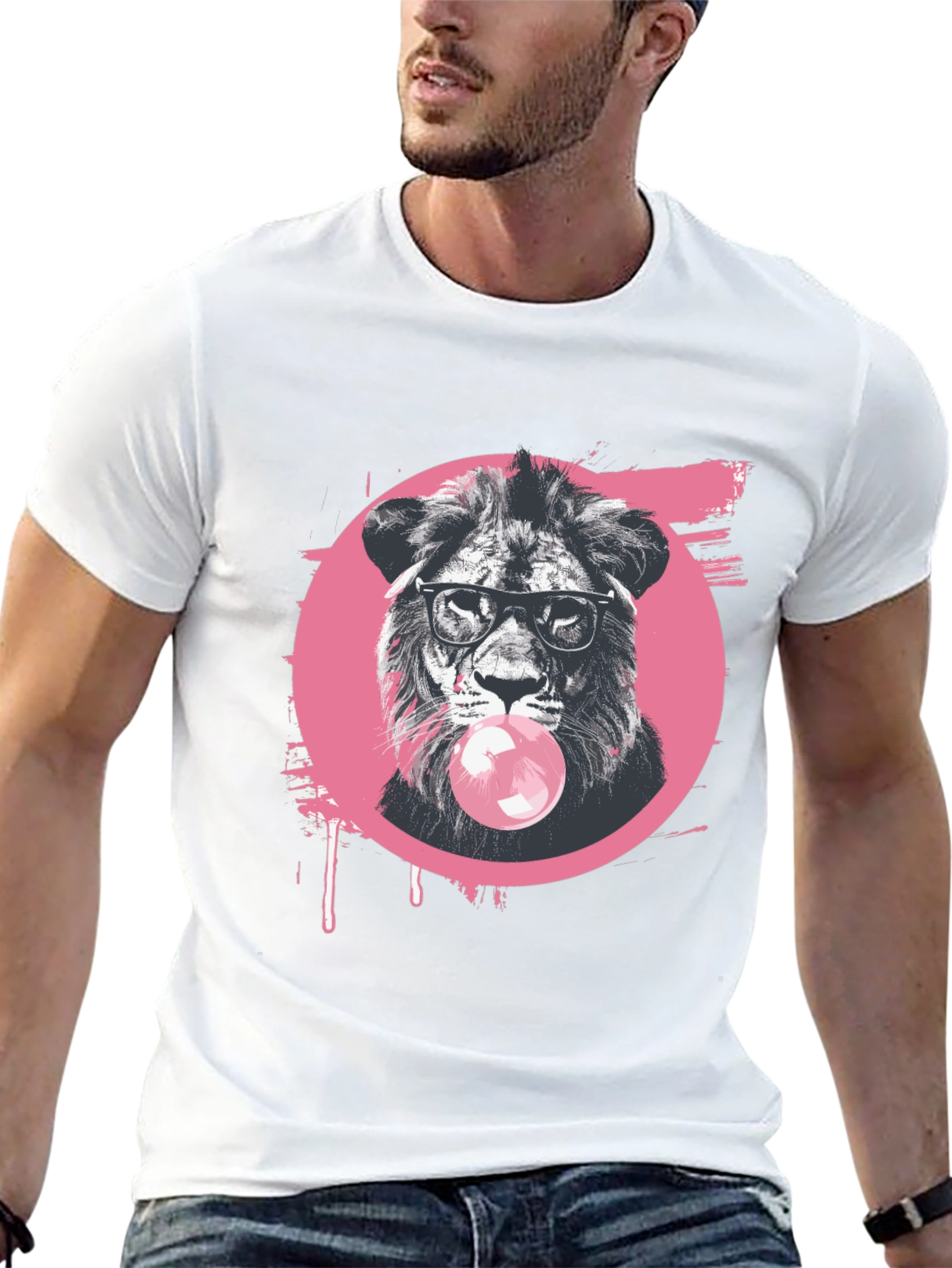 Cool Lion Bubble Gum Graphic Tee