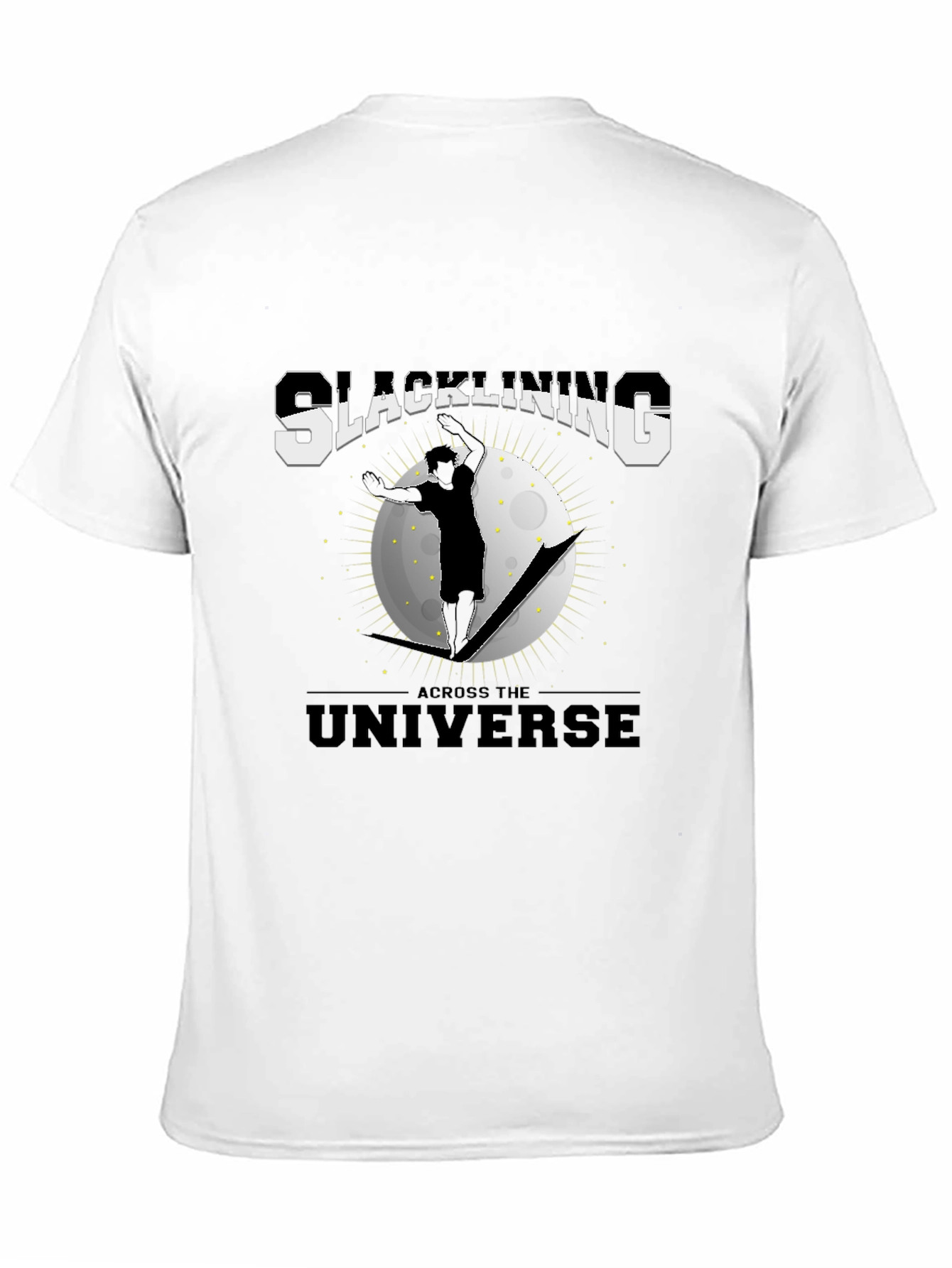 Slacklining Across The Universe Black T-Shirt