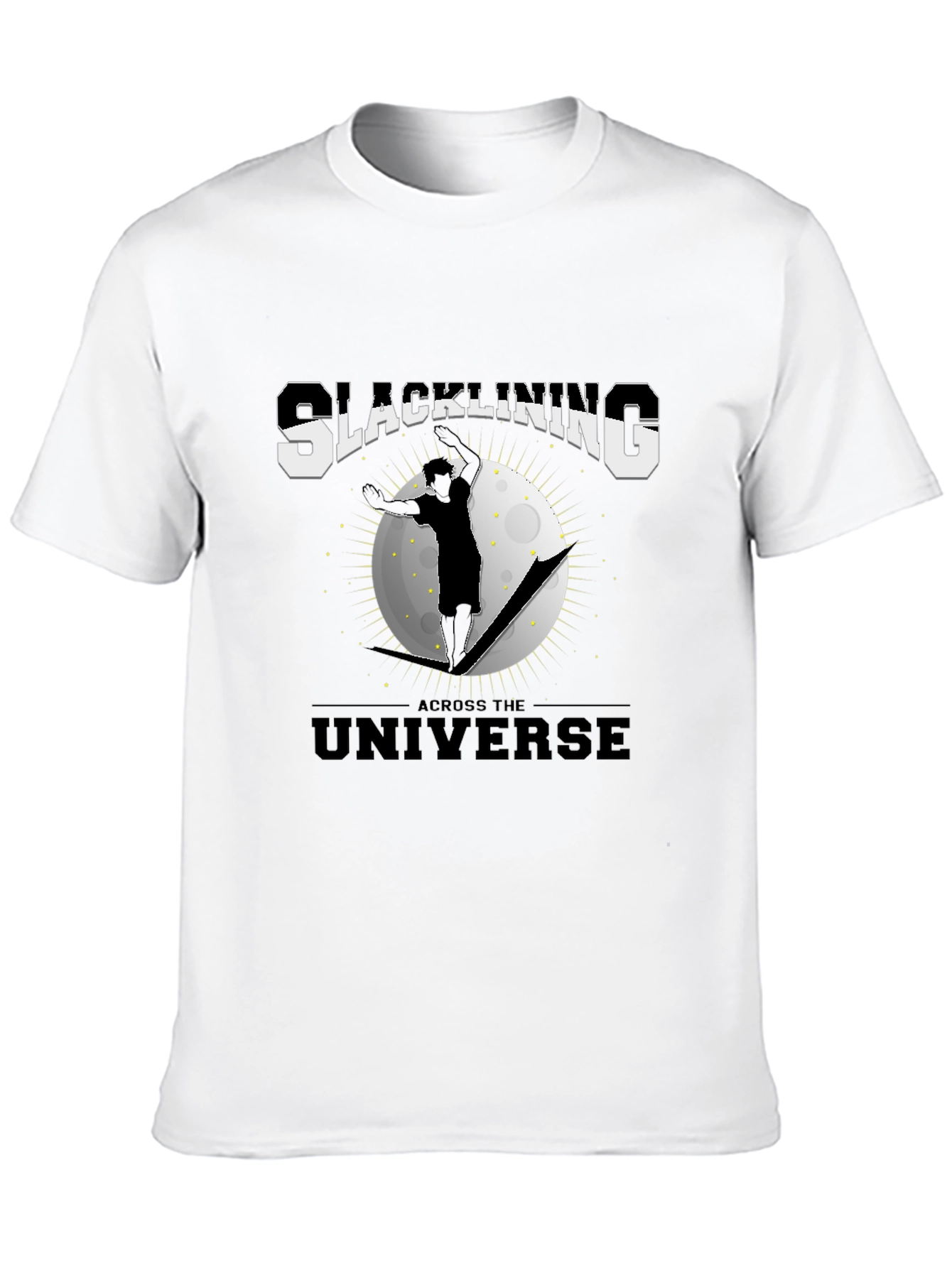 Slacklining Across The Universe Black T-Shirt