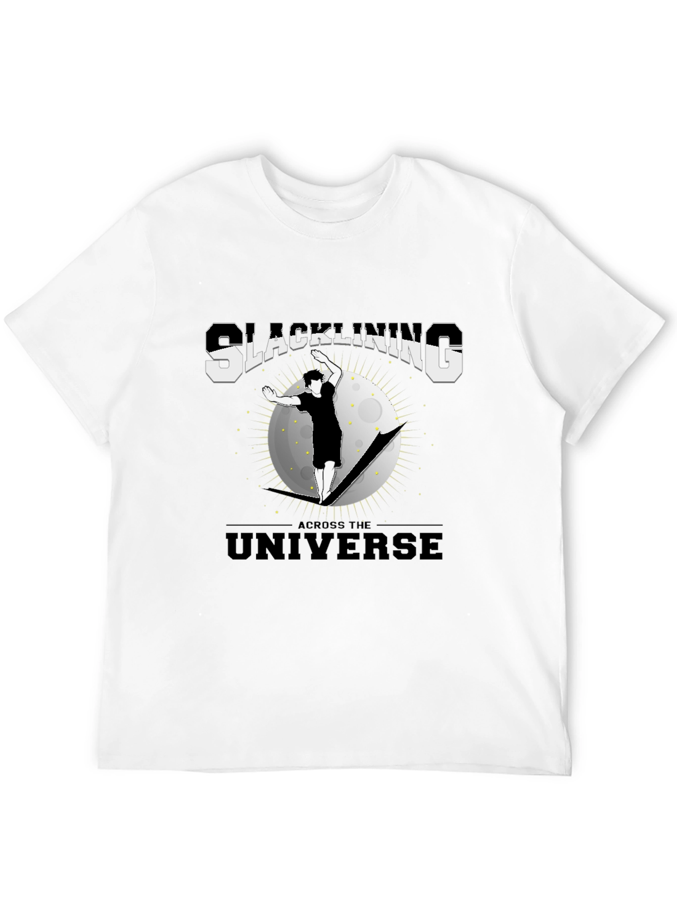 Slacklining Across The Universe Black T-Shirt