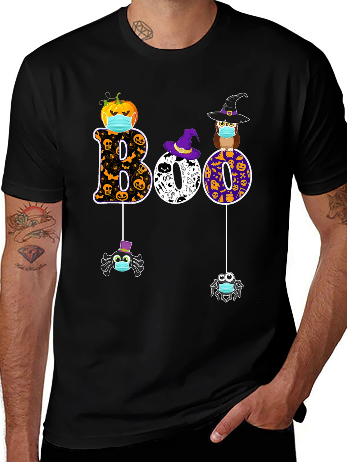 Halloween Boo T-Shirt with Masked Characters
