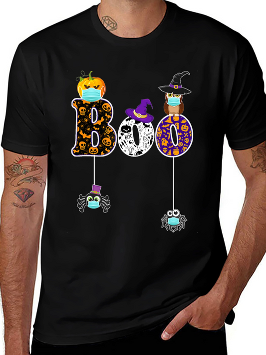 Halloween Boo T-Shirt with Masked Characters