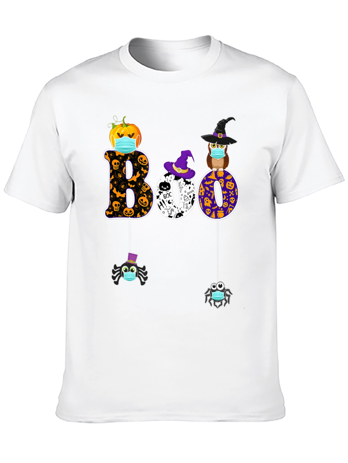 Halloween Boo T-Shirt with Masked Characters