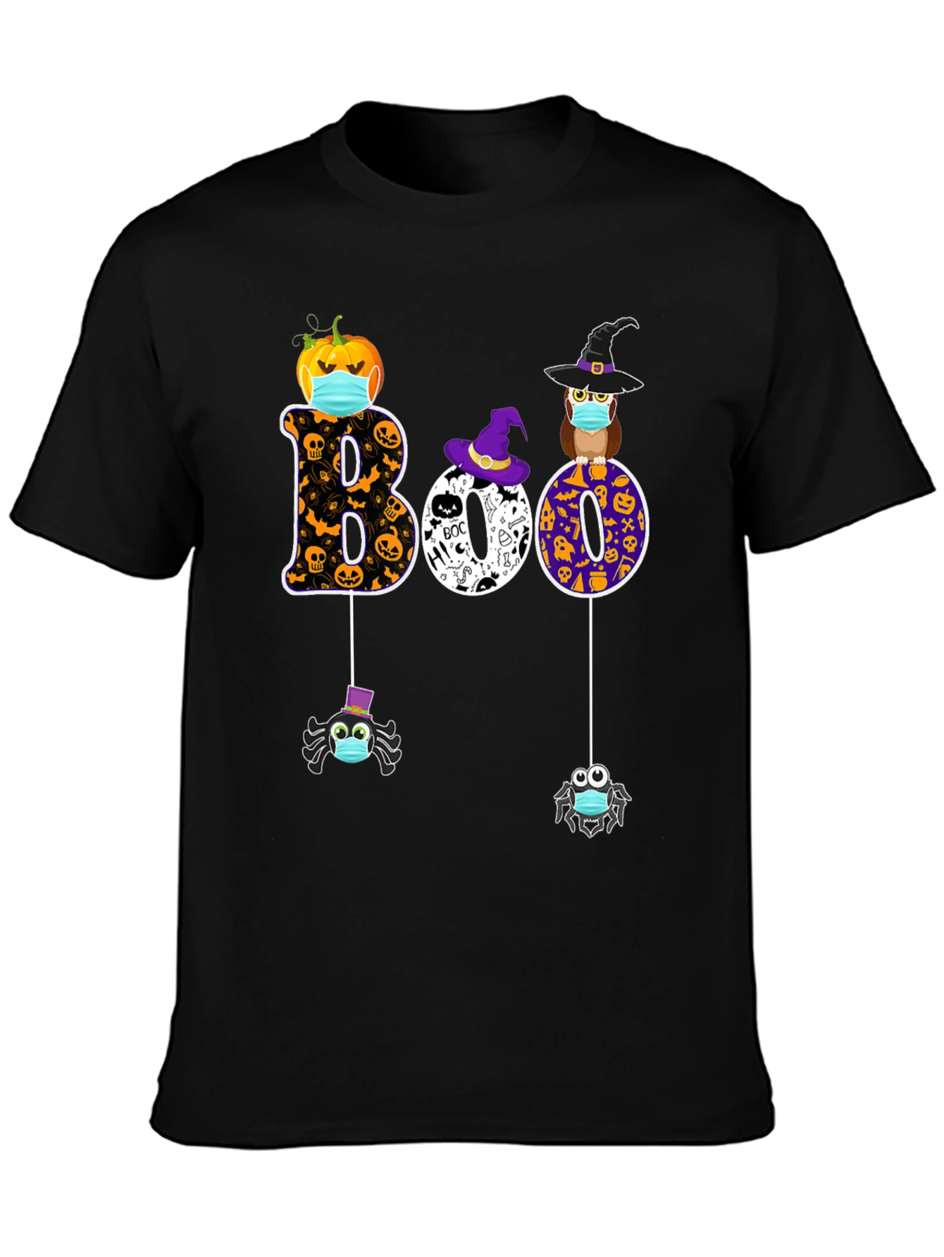 Halloween Boo T-Shirt with Masked Characters