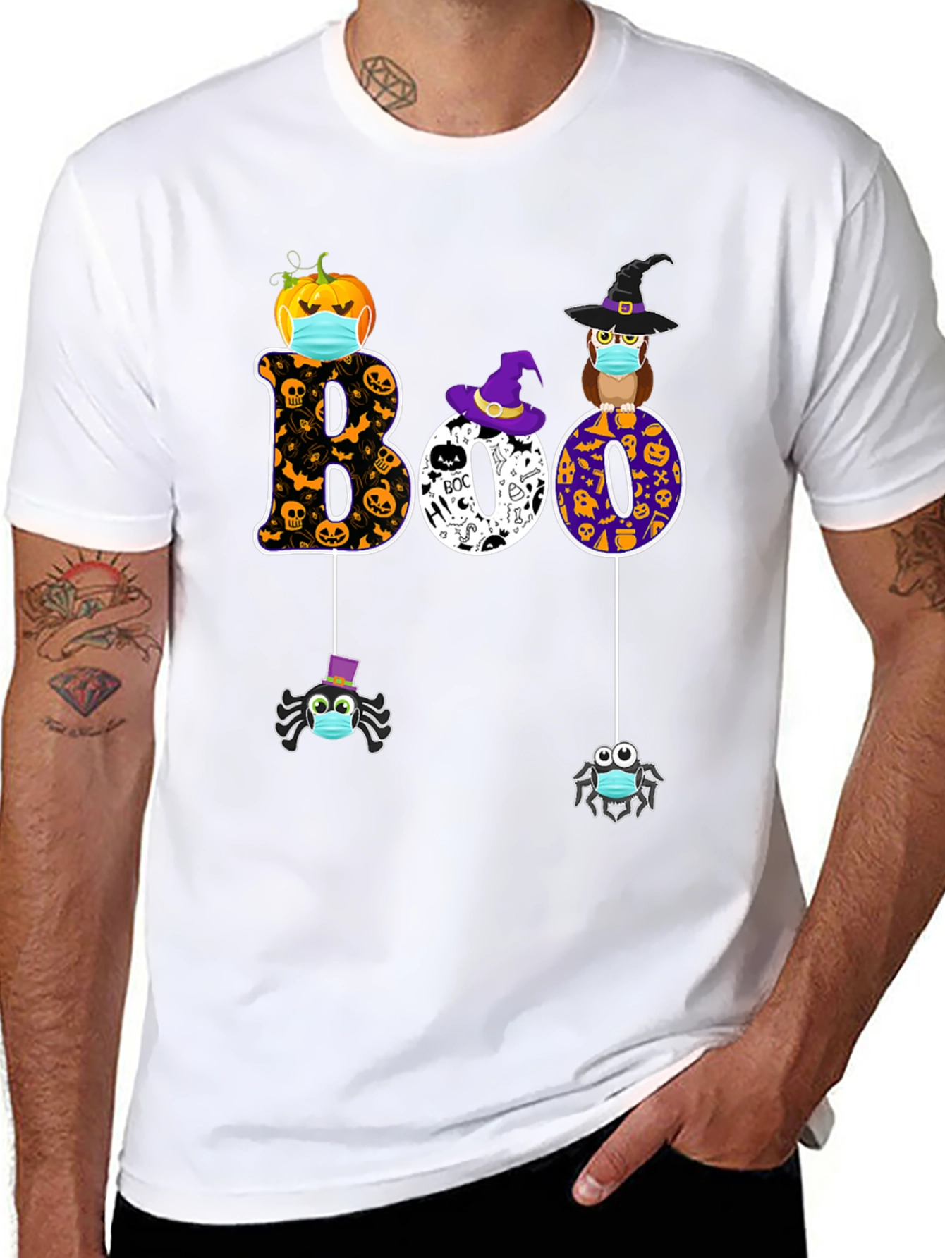 Halloween Boo T-Shirt with Masked Characters