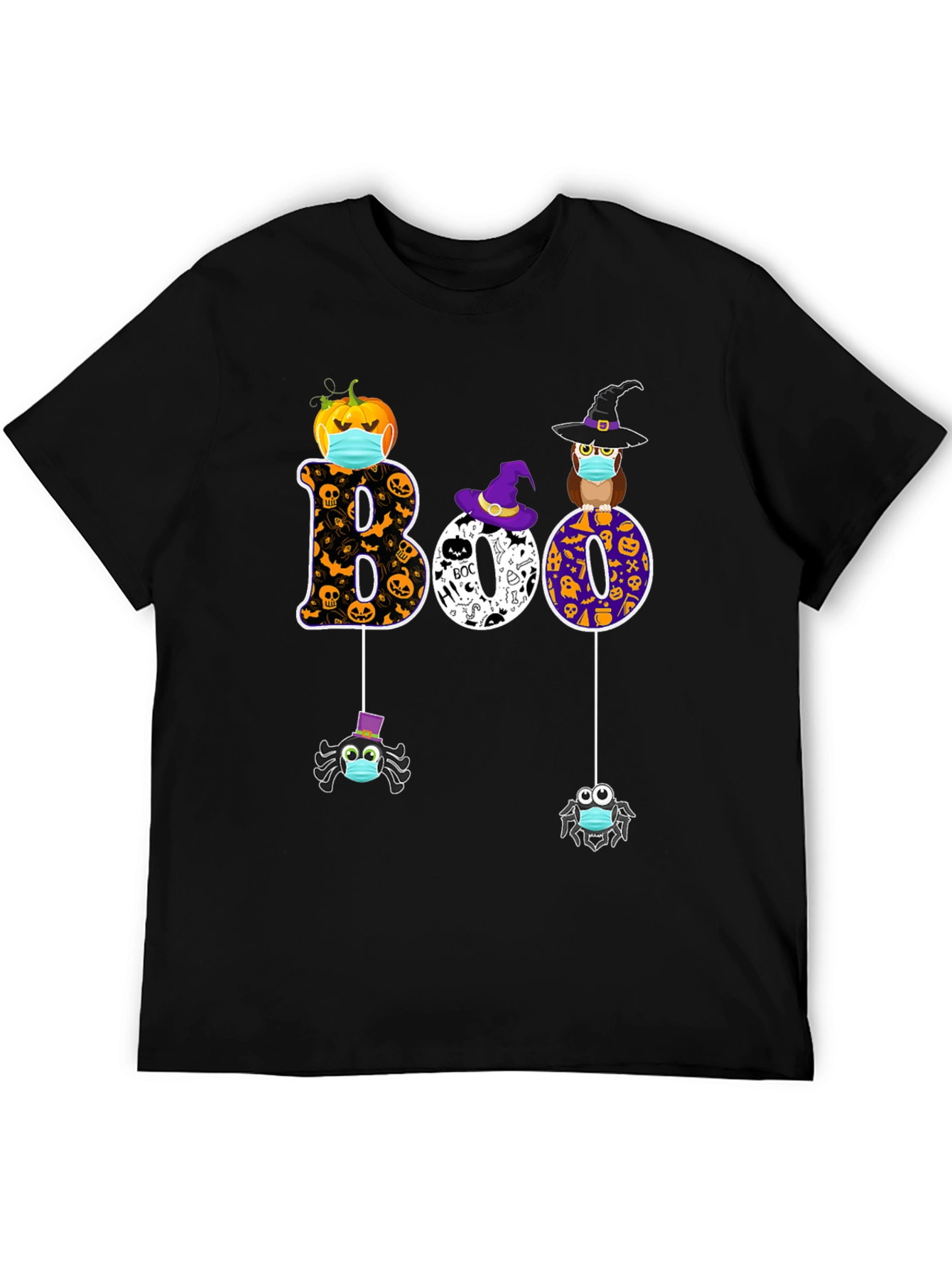 Halloween Boo T-Shirt with Masked Characters