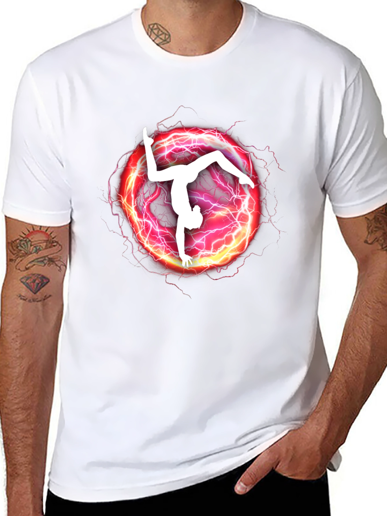 Gymnast Lightning Graphic T-Shirt - Athletic Style
