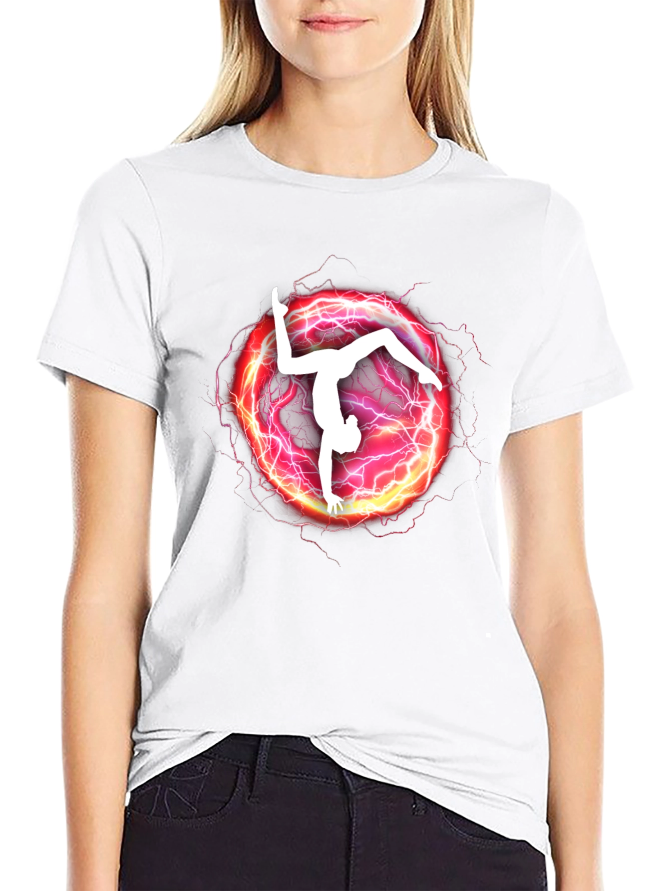 Gymnast Lightning Graphic T-Shirt - Athletic Style