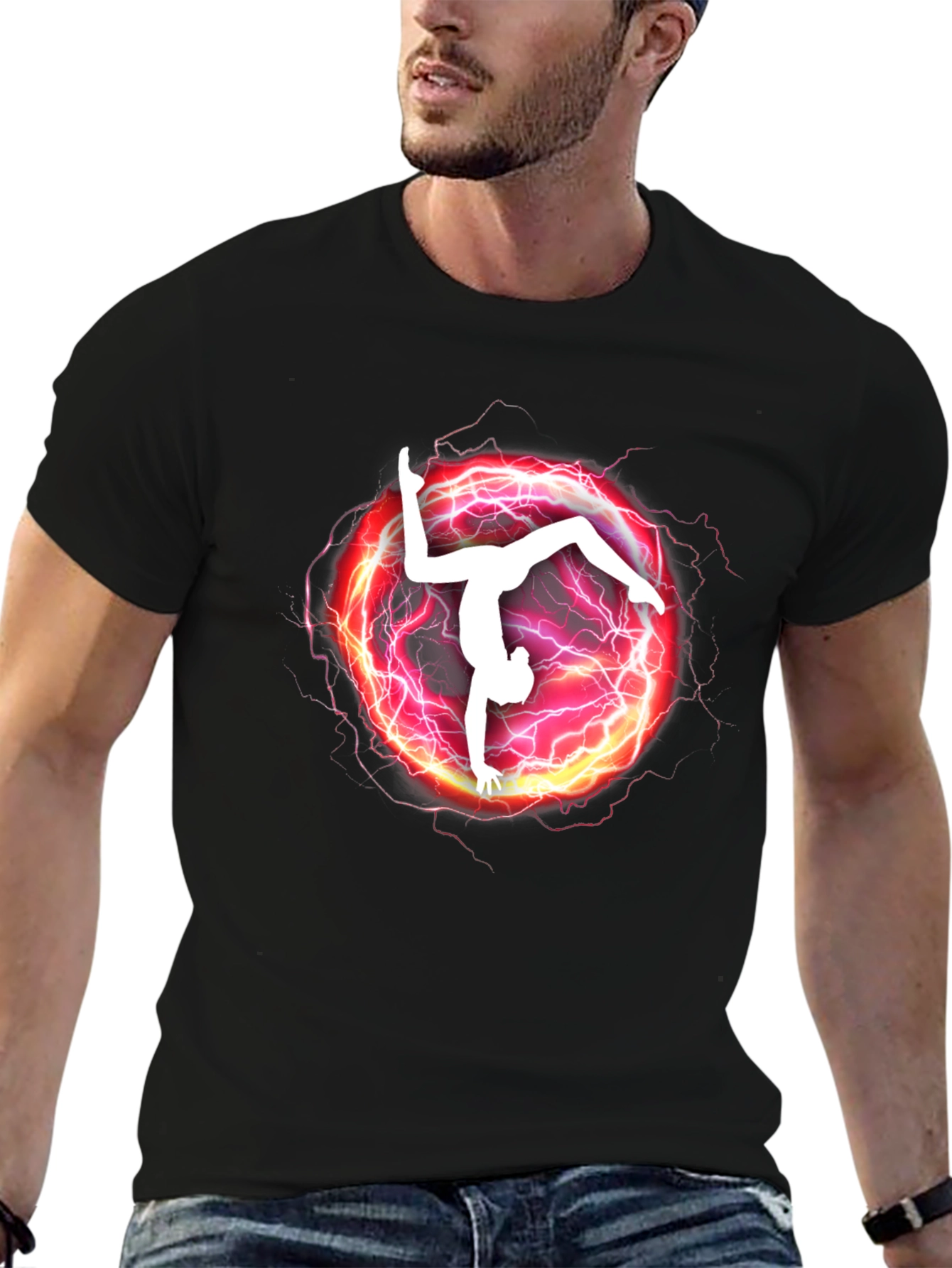 Gymnast Lightning Graphic T-Shirt - Athletic Style