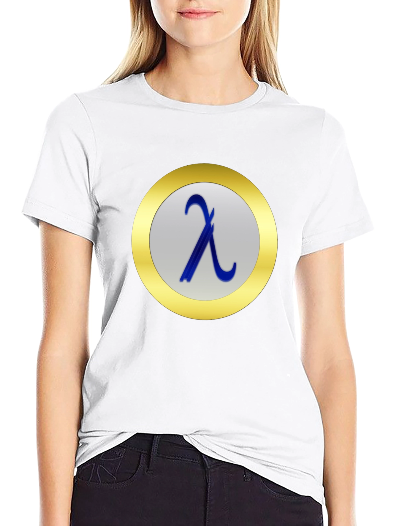 Lambda Symbol T-Shirt - Black Casual Tee