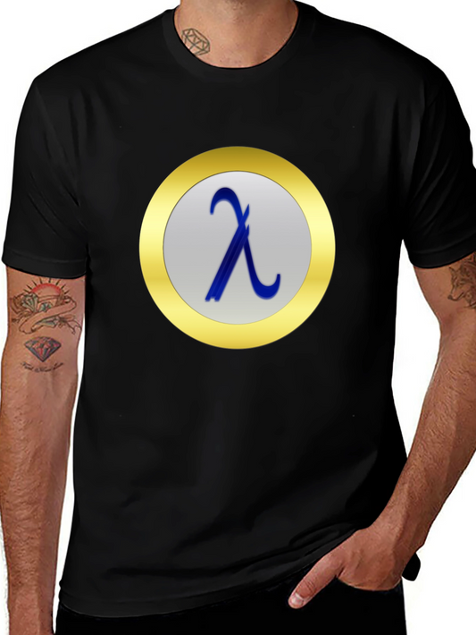 Lambda Symbol T-Shirt - Black Casual Tee