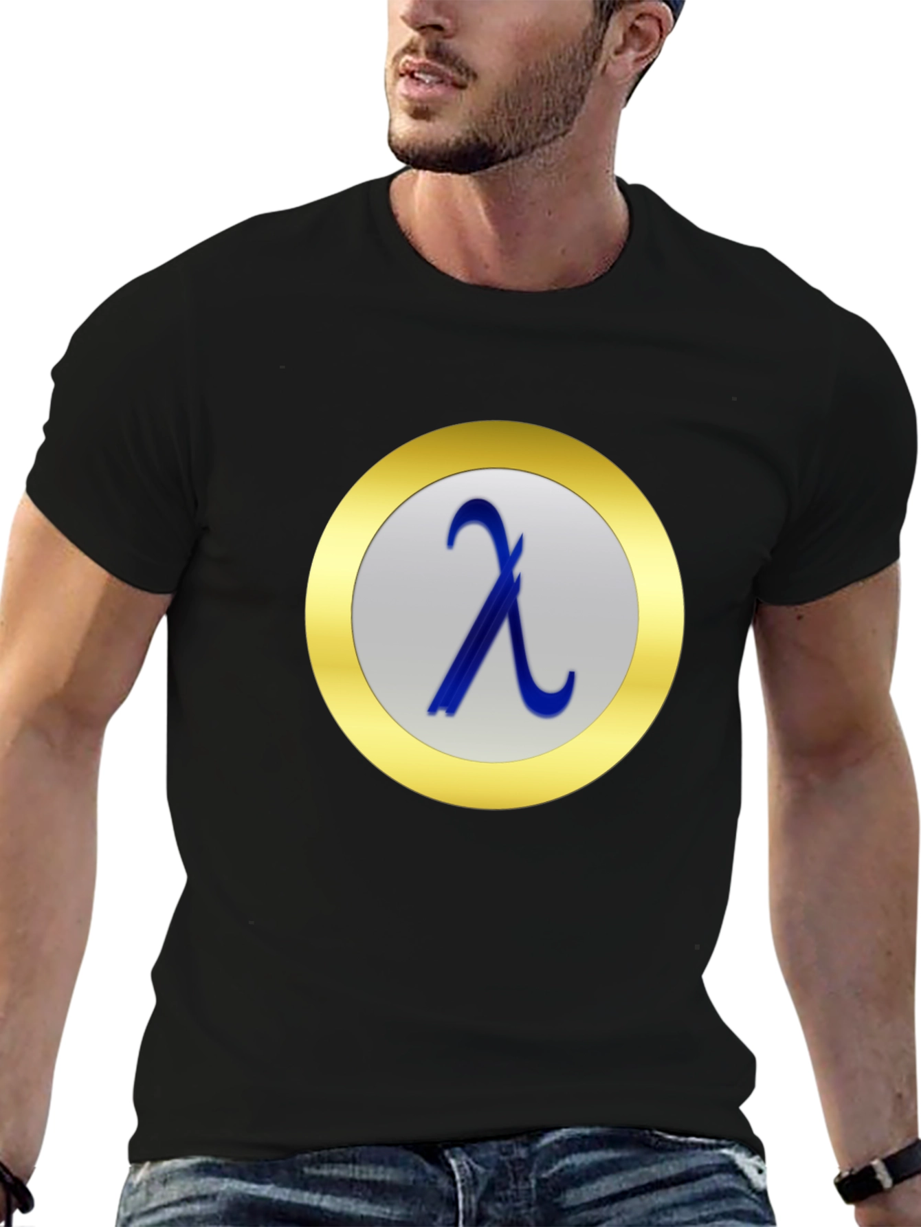 Lambda Symbol T-Shirt - Black Casual Tee