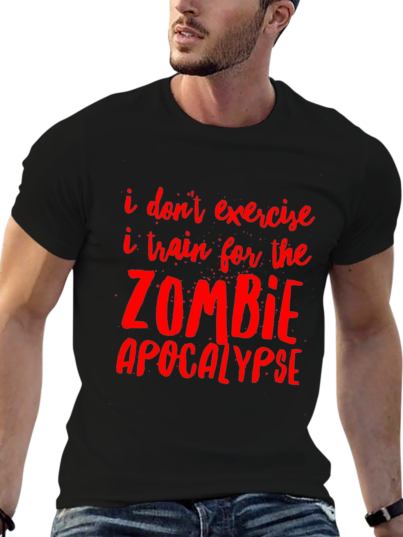 Zombie Apocalypse Training Tee - Funny Graphic T-Shirt