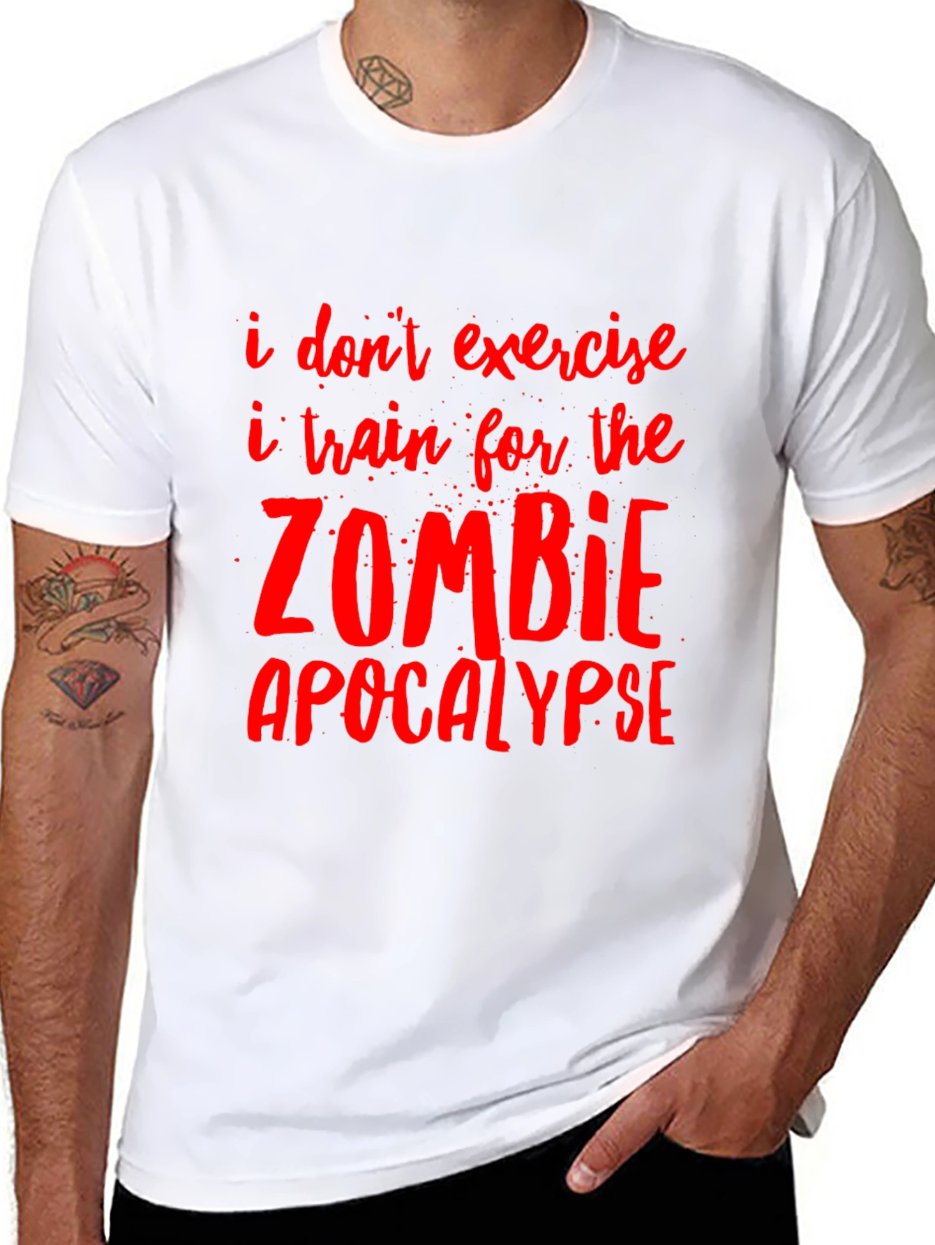 Zombie Apocalypse Training Tee - Funny Graphic T-Shirt