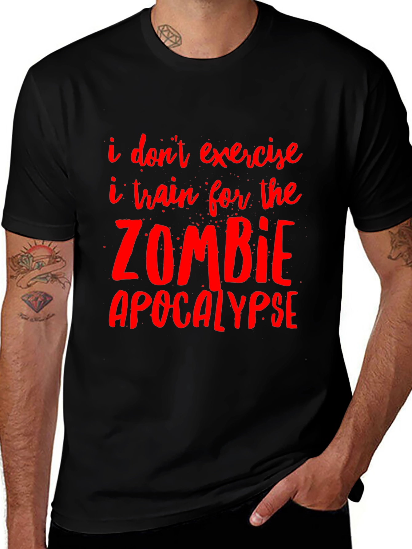 Zombie Apocalypse Training Tee - Funny Graphic T-Shirt