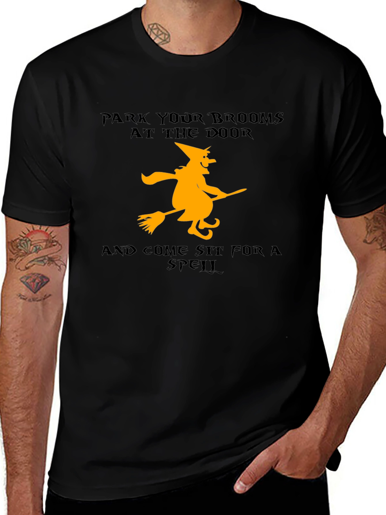 Halloween Witch T-Shirt - Park Your Brooms