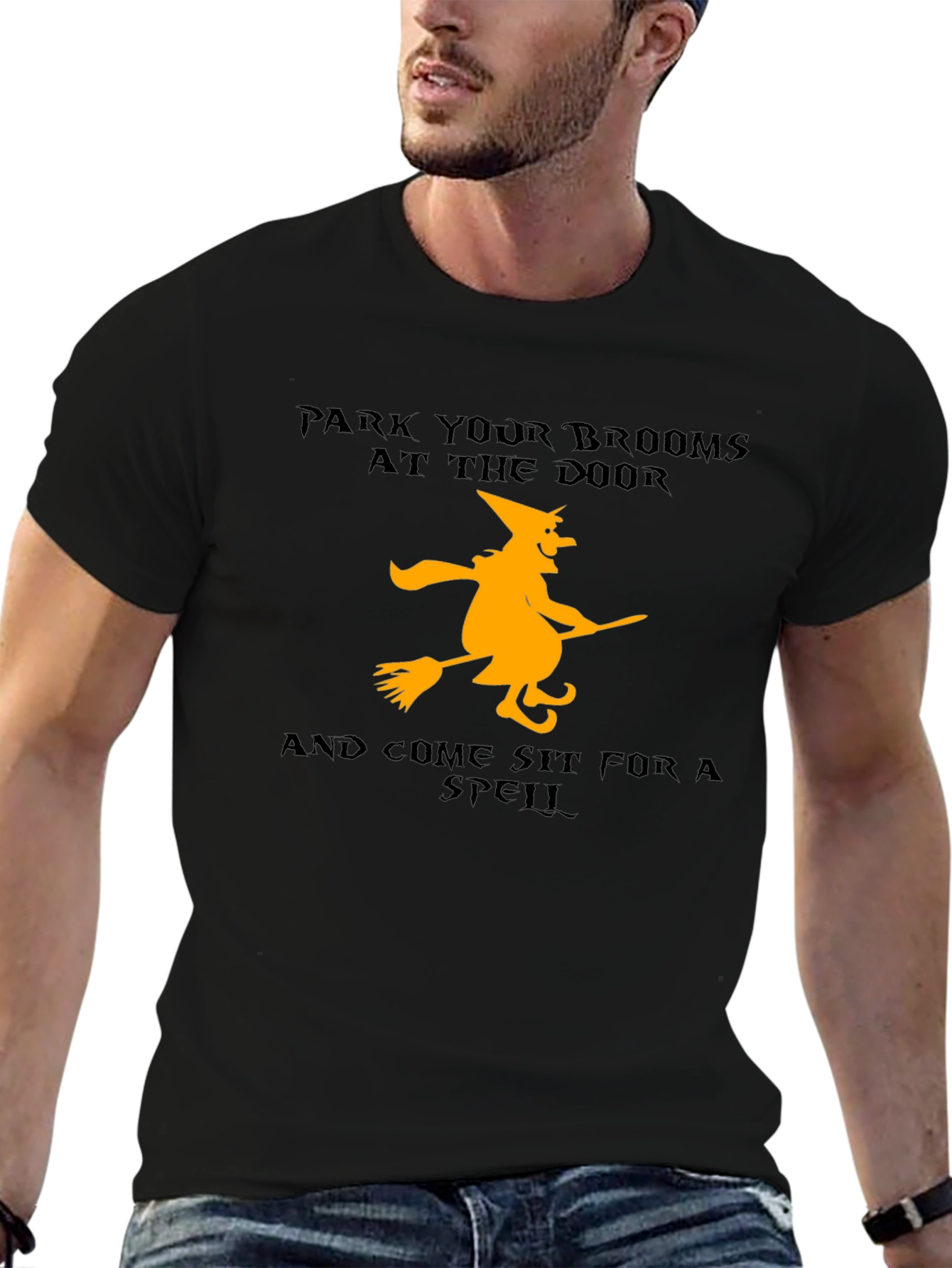 Halloween Witch T-Shirt - Park Your Brooms