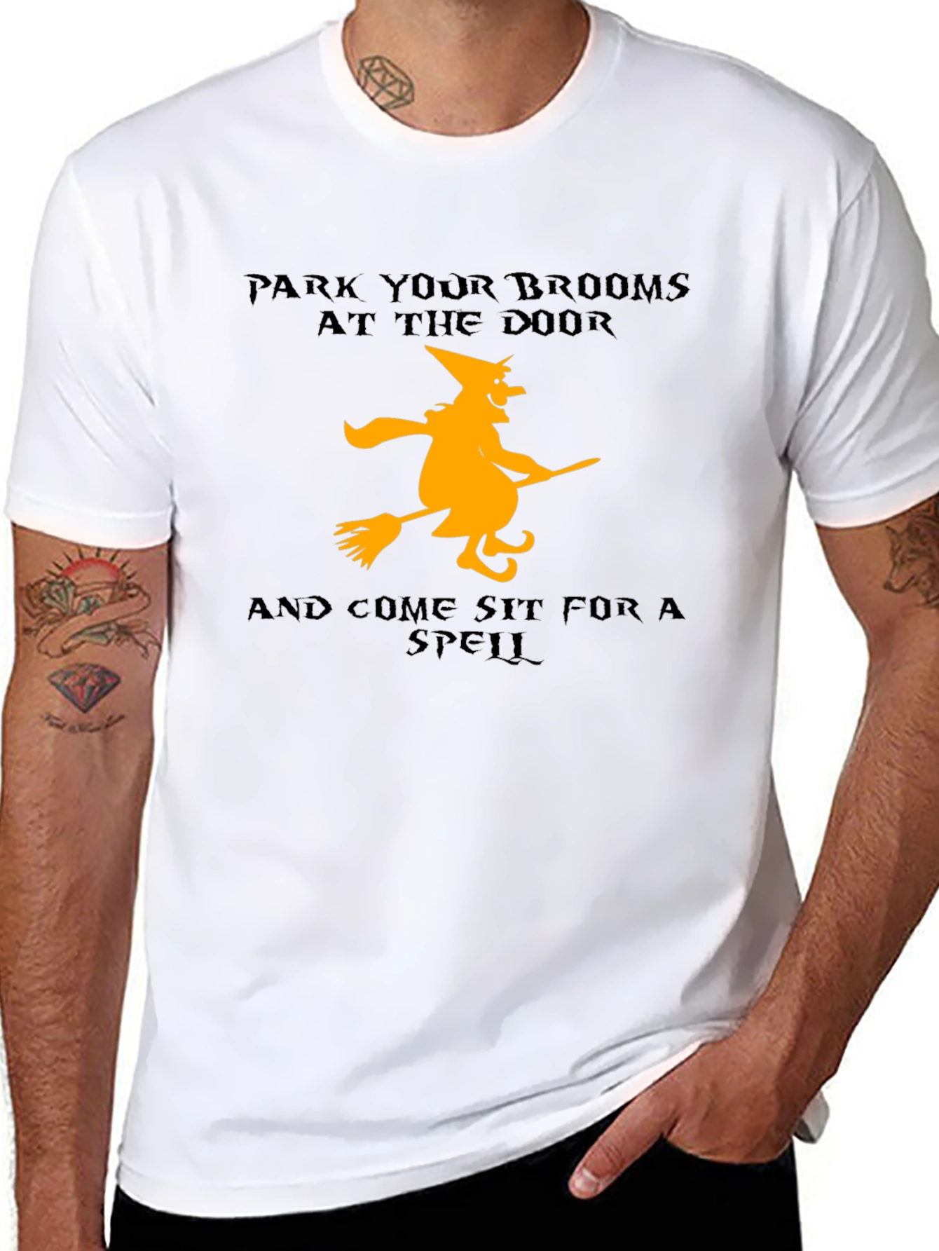 Halloween Witch T-Shirt - Park Your Brooms
