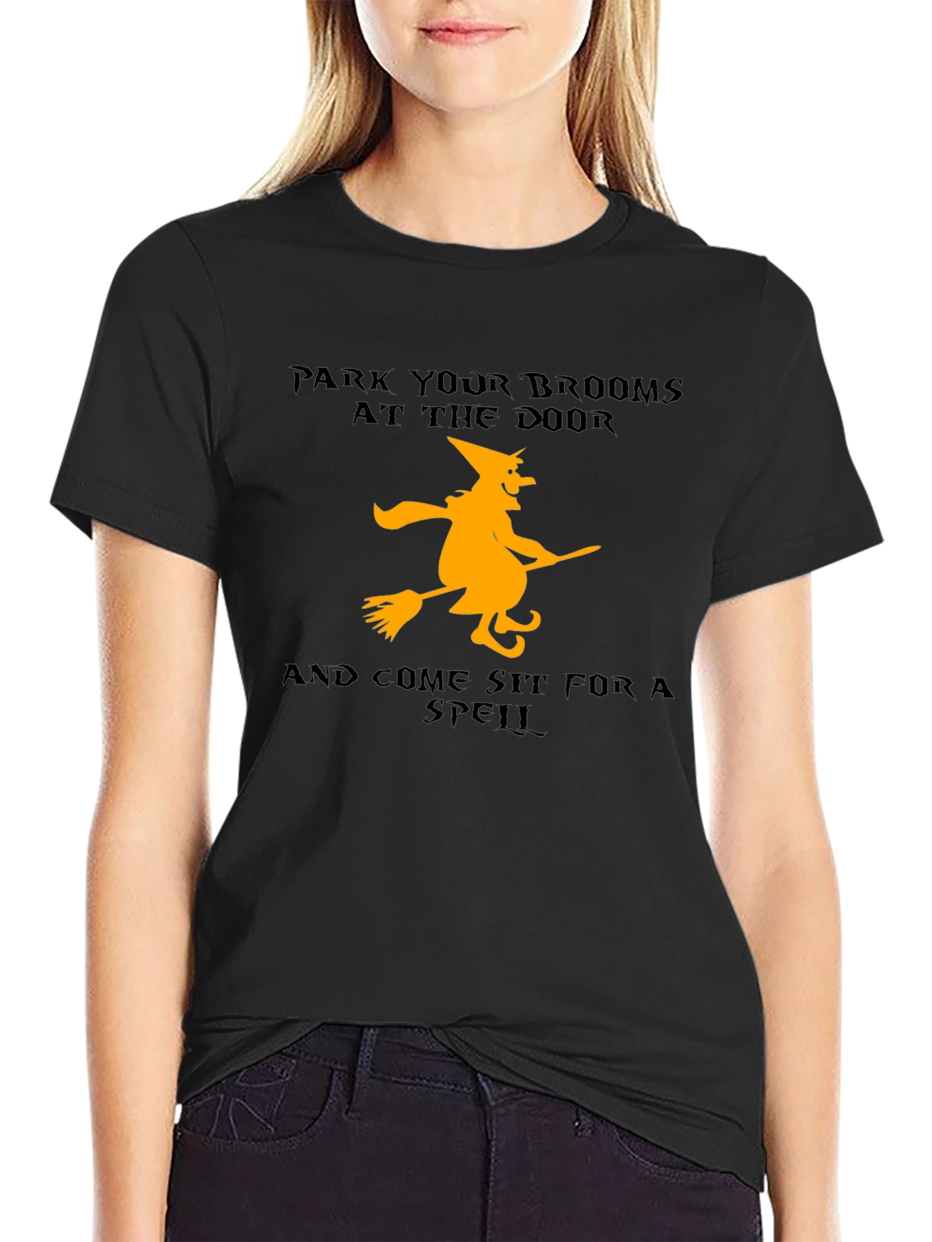 Halloween Witch T-Shirt - Park Your Brooms